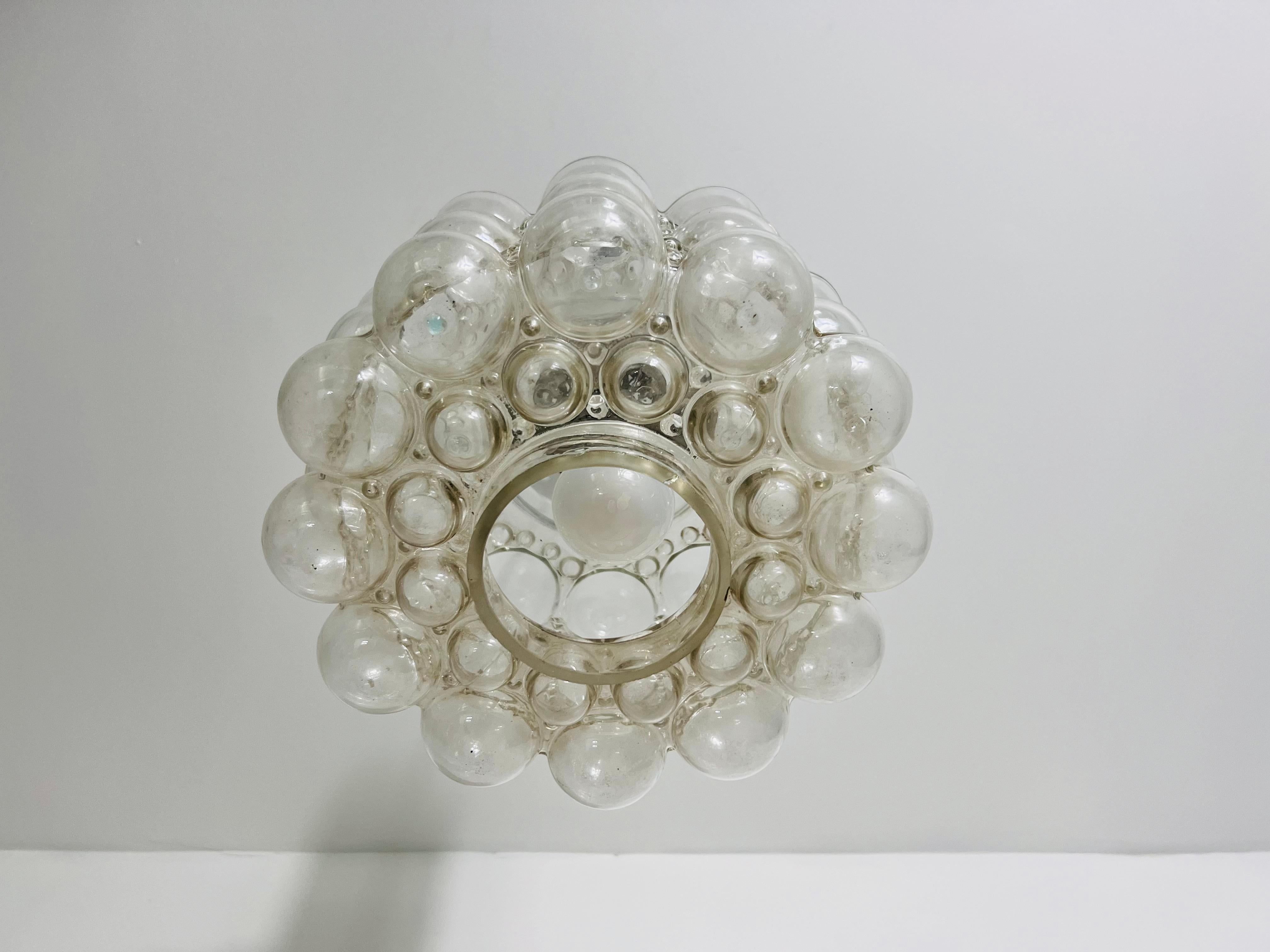 Bubble Glass Pendant Lamp by Helena Tynell for Glashütte Limburg, 1960s For Sale 1
