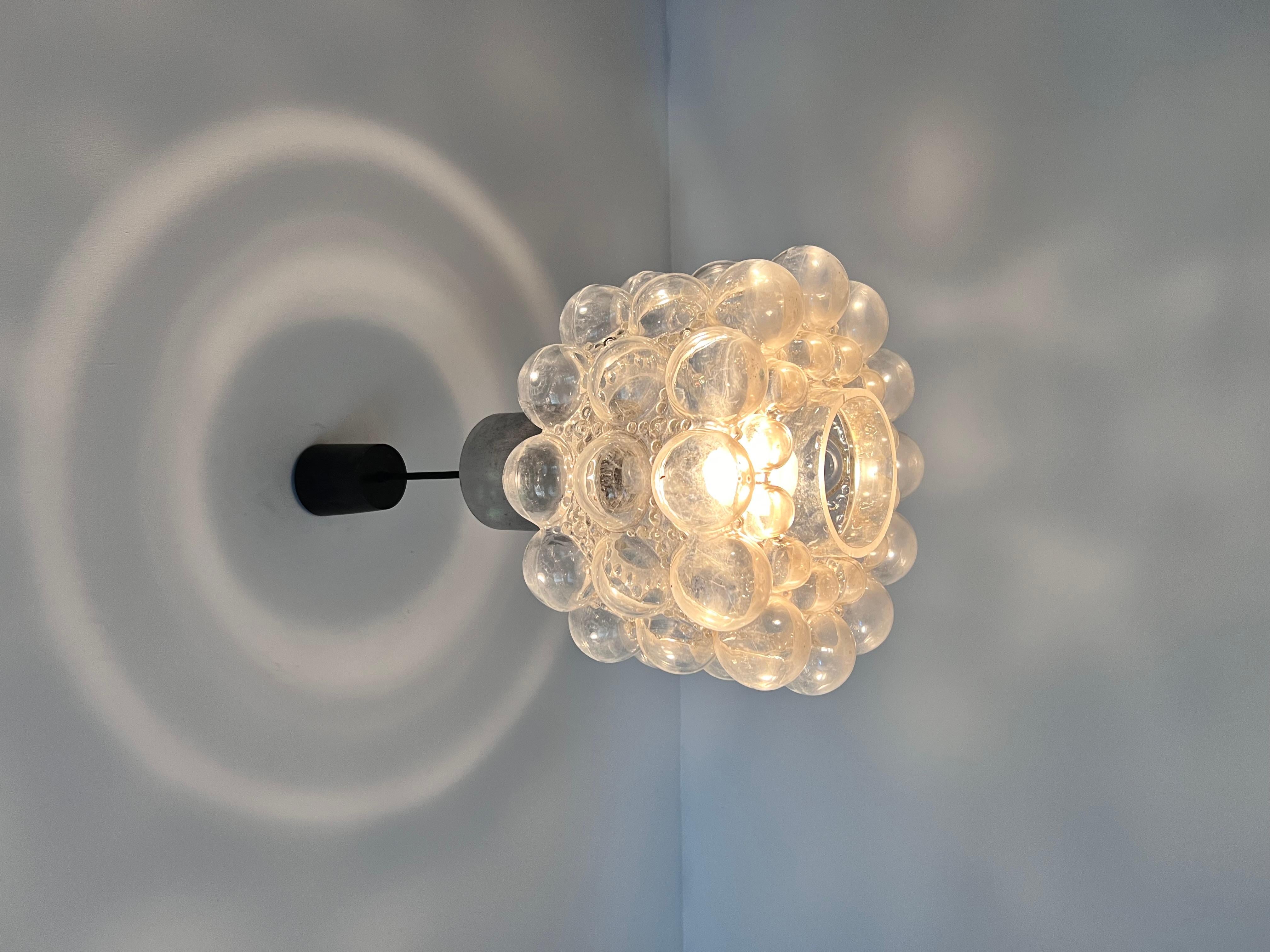 Bubble Glass Pendant Lamp by Helena Tynell for Glashütte Limburg, 1960s For Sale 2