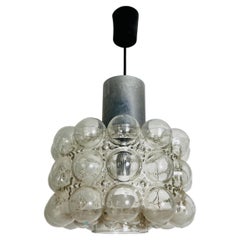 Lampe suspendue en verre bullé par Helena Tynell pour Glashütte Limburg, années 1960