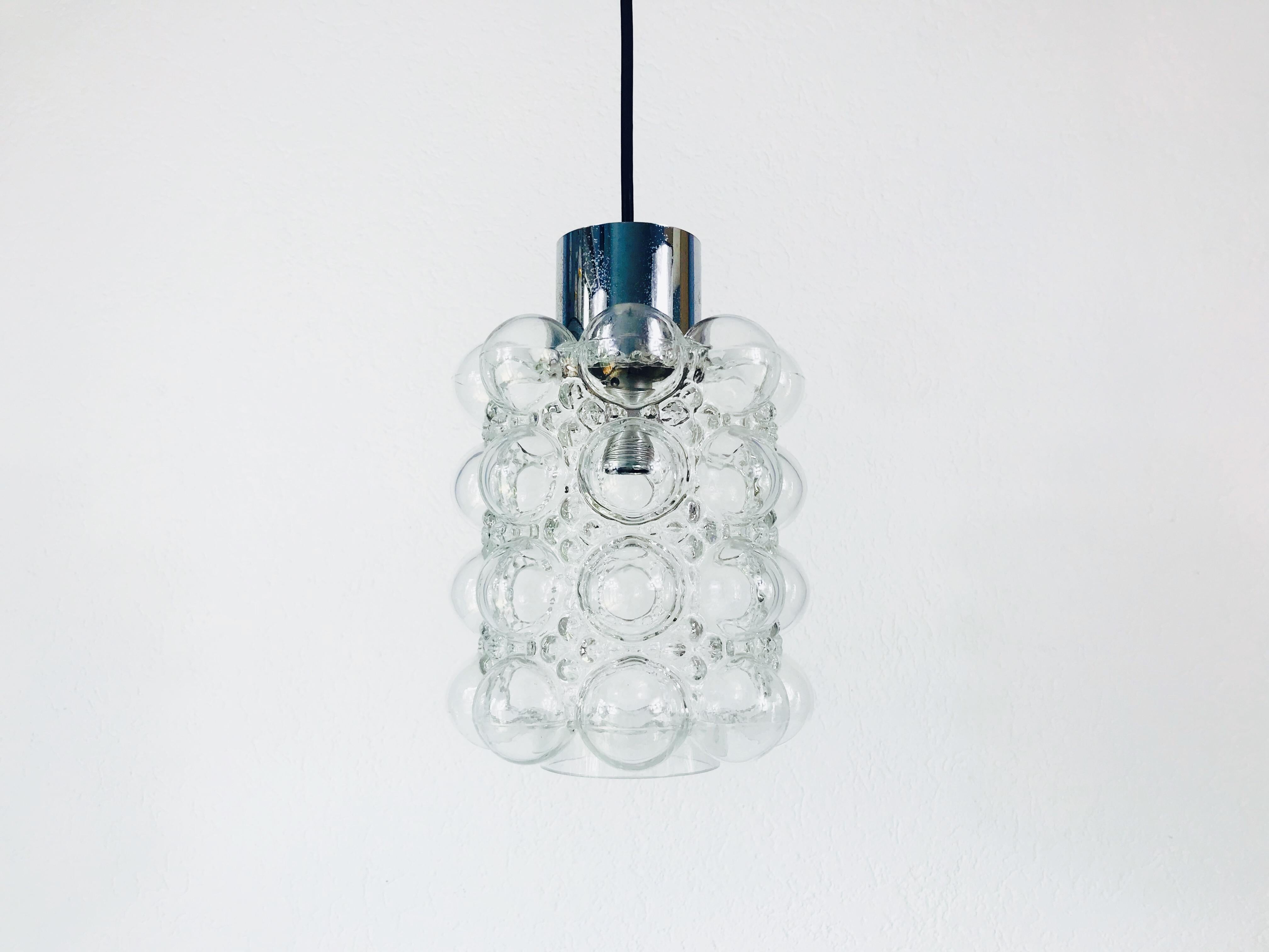 Bubble Glass Pendant Lamp by Helena Tynell for Glashütte Limburg, circa 1960s 3