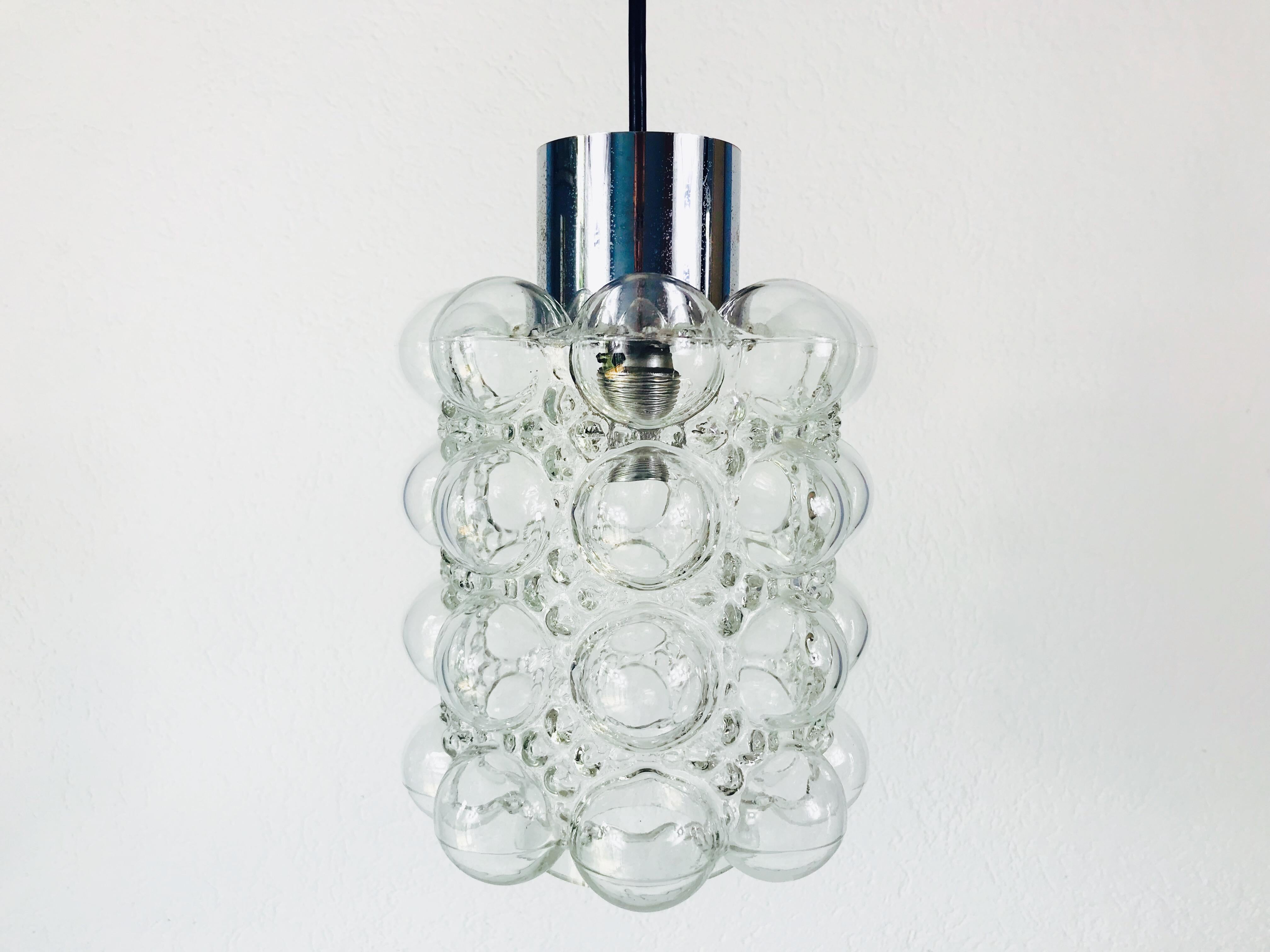 Bubble Glass Pendant Lamp by Helena Tynell for Glashütte Limburg, circa 1960s 4