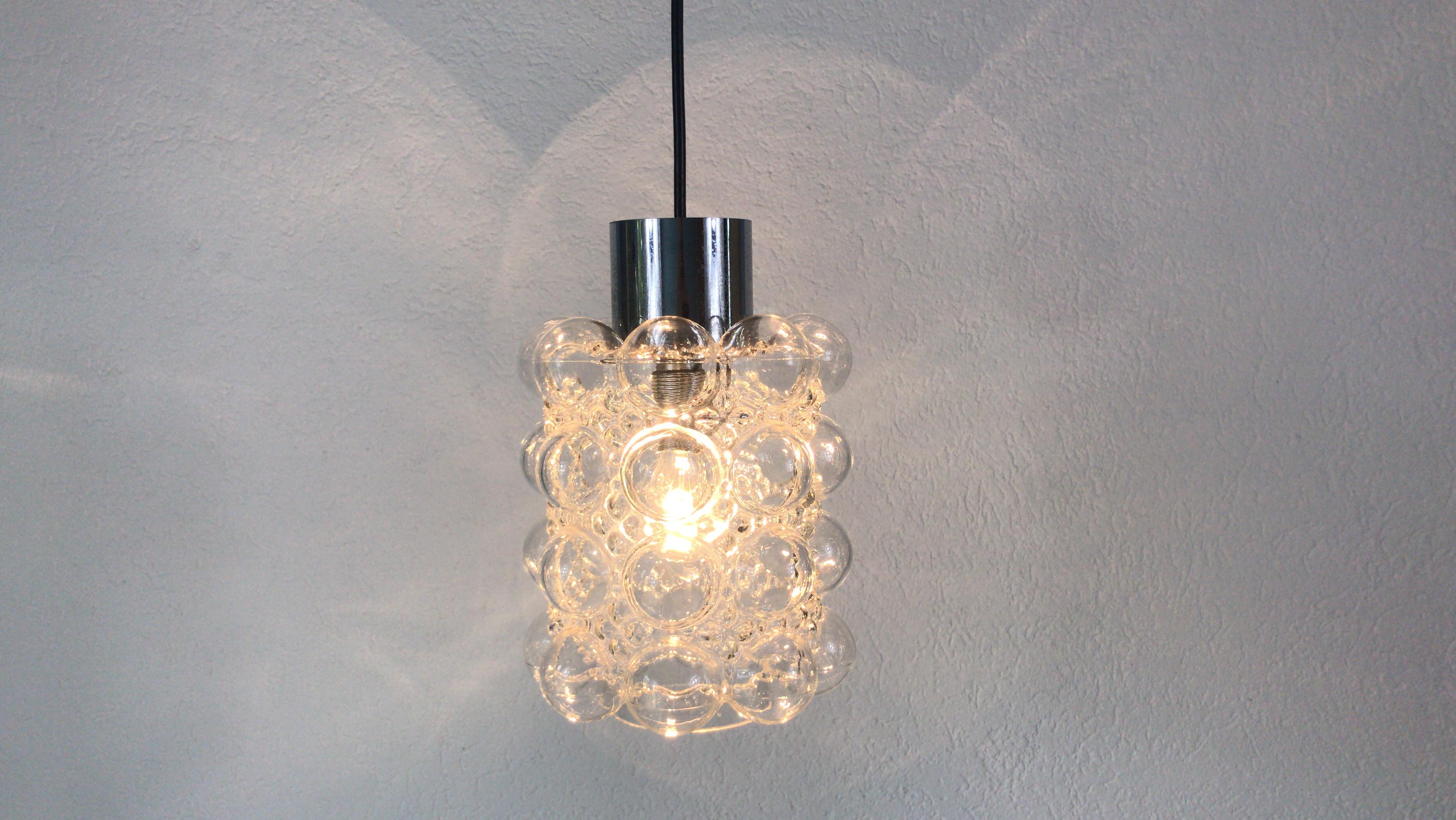 Mid-20th Century Bubble Glass Pendant Lamp by Helena Tynell for Glashütte Limburg, circa 1960s