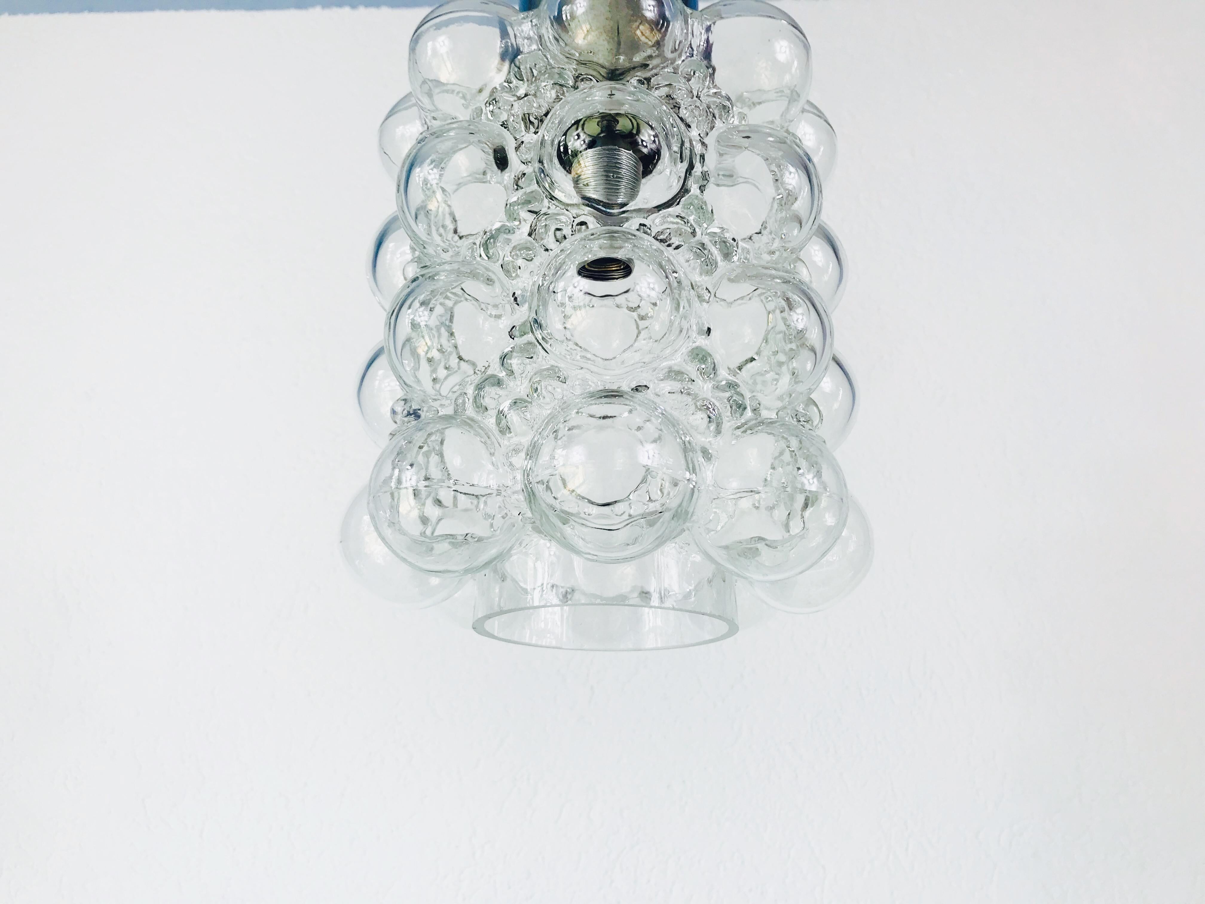 Bubble Glass Pendant Lamp by Helena Tynell for Glashütte Limburg, circa 1960s 1