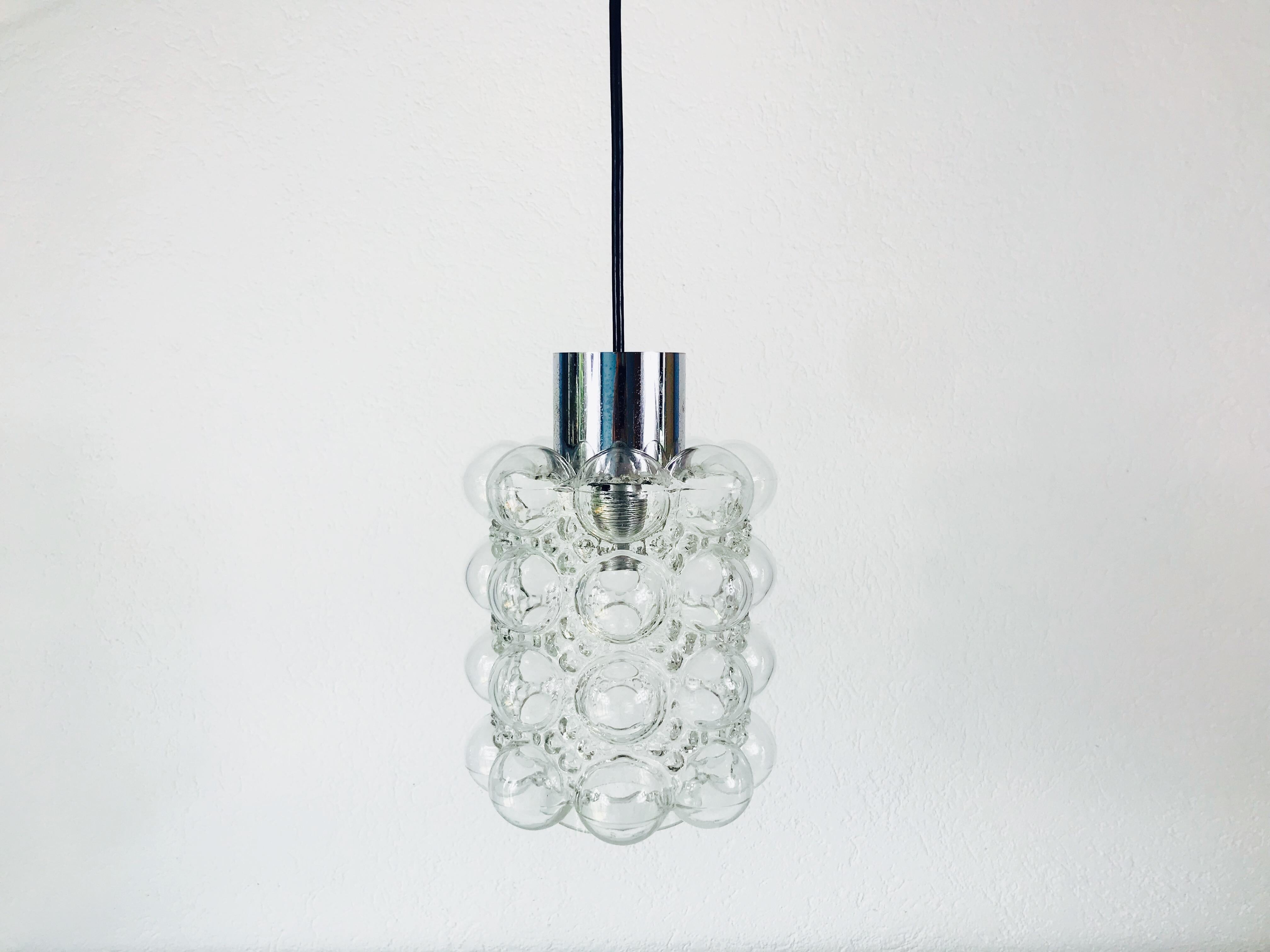 Bubble Glass Pendant Lamp by Helena Tynell for Glashütte Limburg, circa 1960s 2