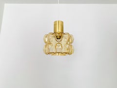 Lampada a sospensione in vetro a bolle di Helena Tynell per Glashütte Limburg