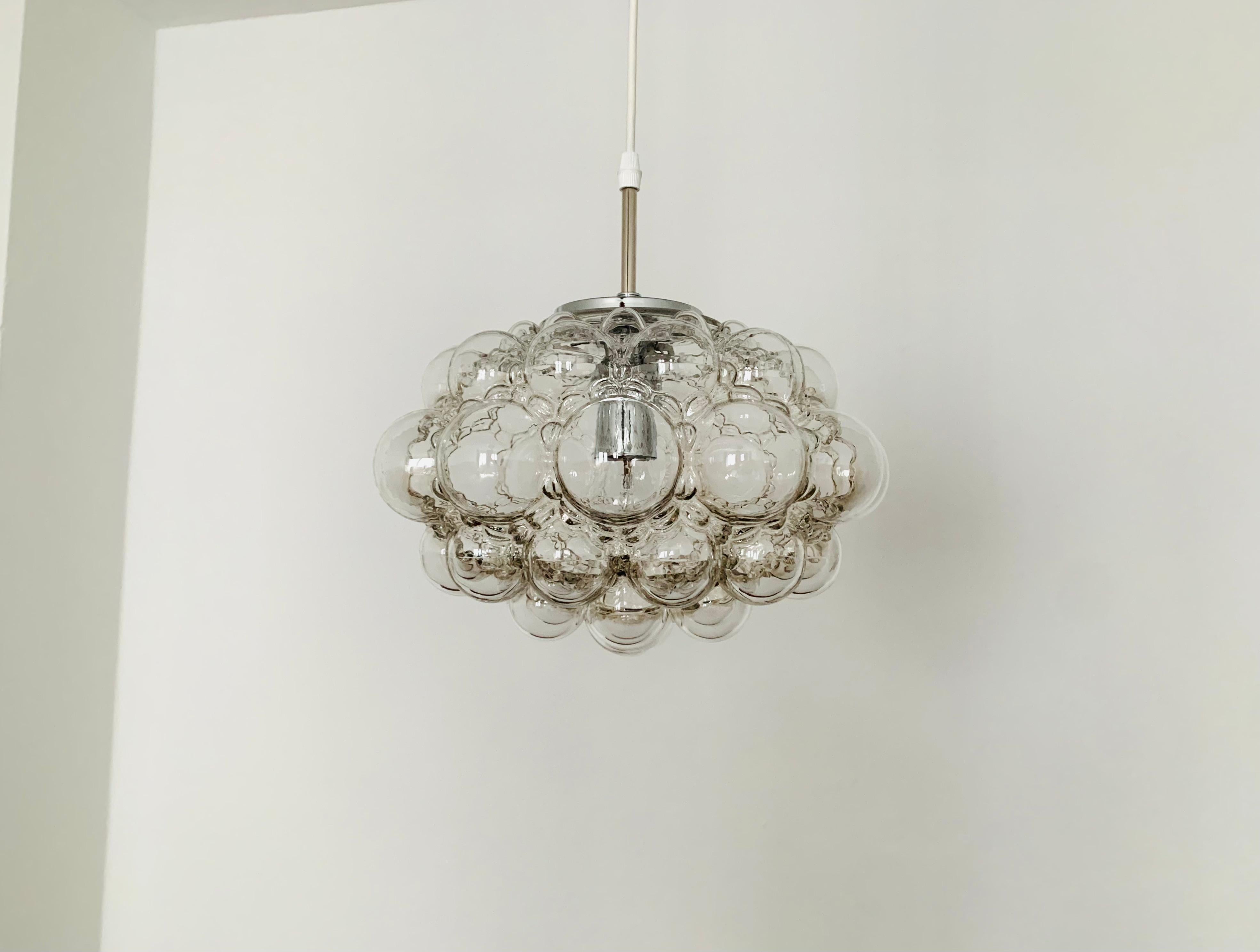 Mid-Century Modern Bubble glass pendant lamp by Helena Tynell for Glashütte Limburg