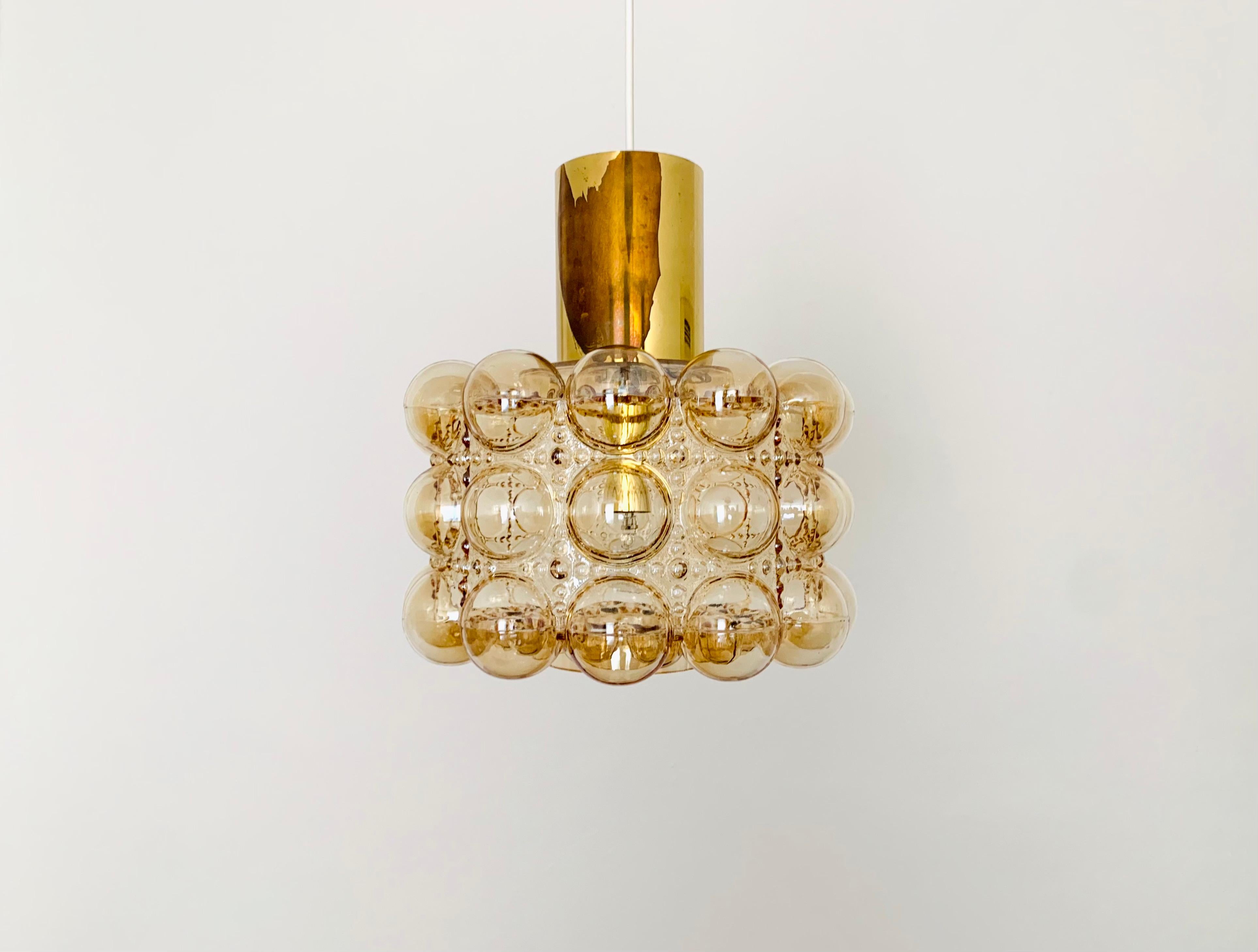 Mid-Century Modern Bubble Glass Pendant Lamp by Helena Tynell for Glashütte Limburg For Sale