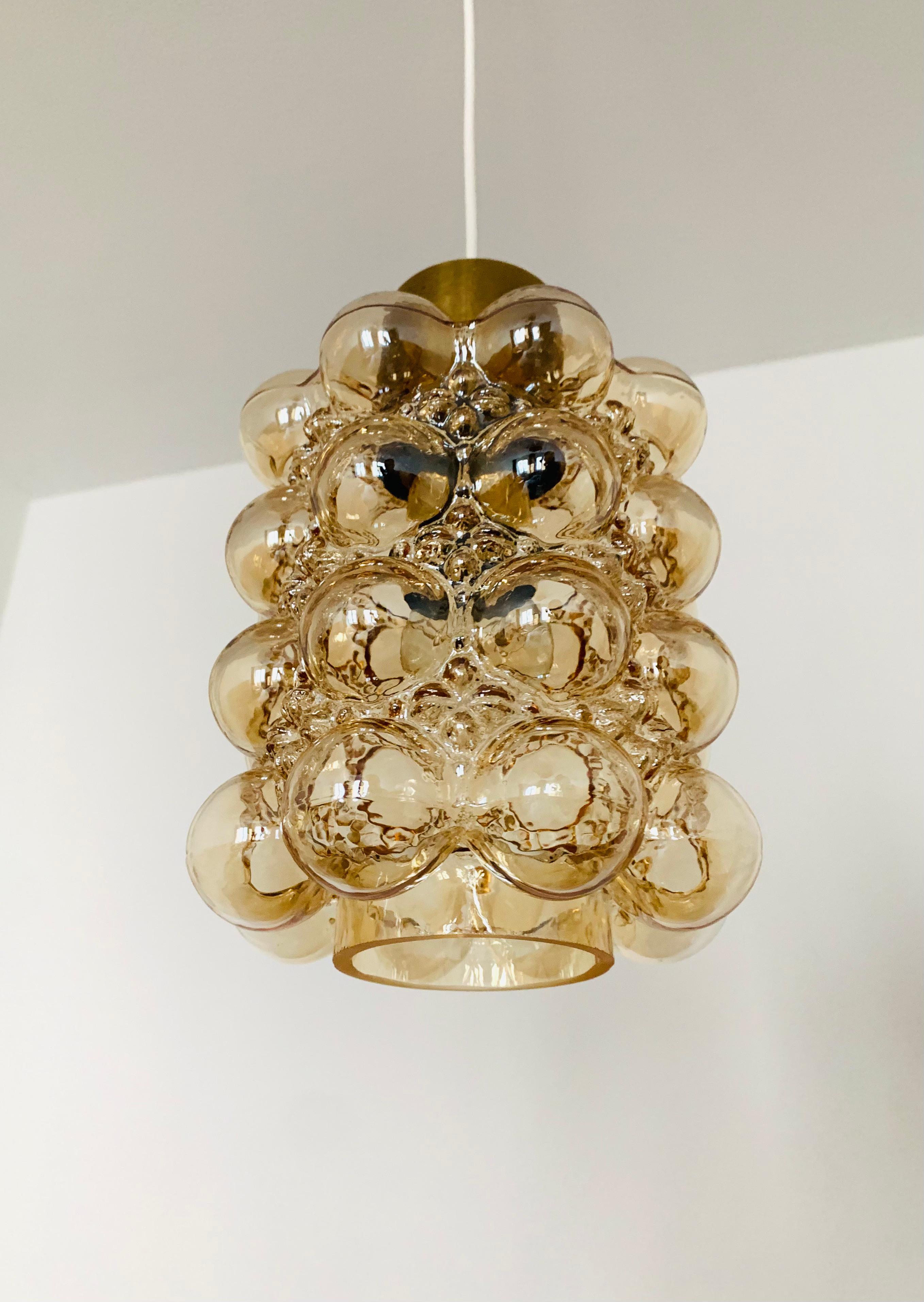 Bubble glass pendant lamp by Helena Tynell for Glashütte Limburg In Good Condition For Sale In München, DE