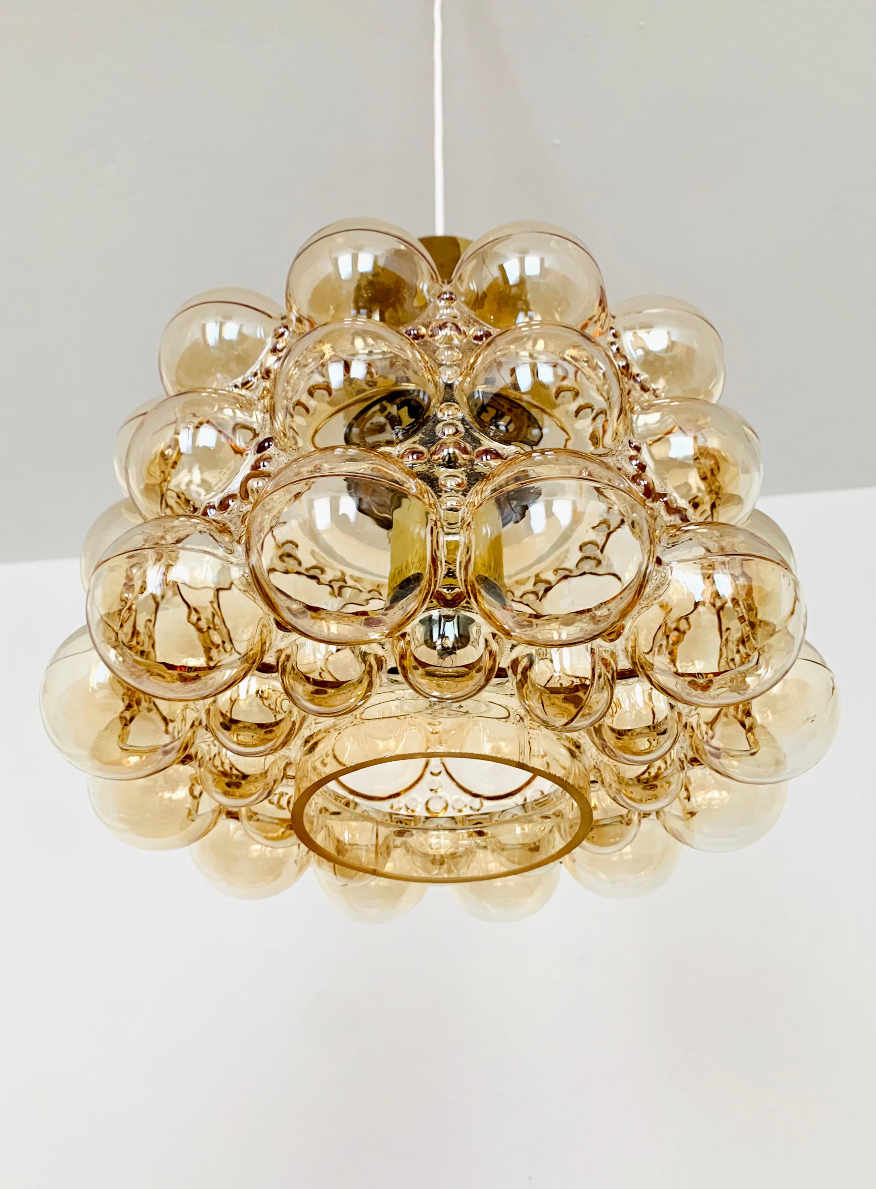 Mid-20th Century Bubble Glass Pendant Lamp by Helena Tynell for Glashütte Limburg For Sale