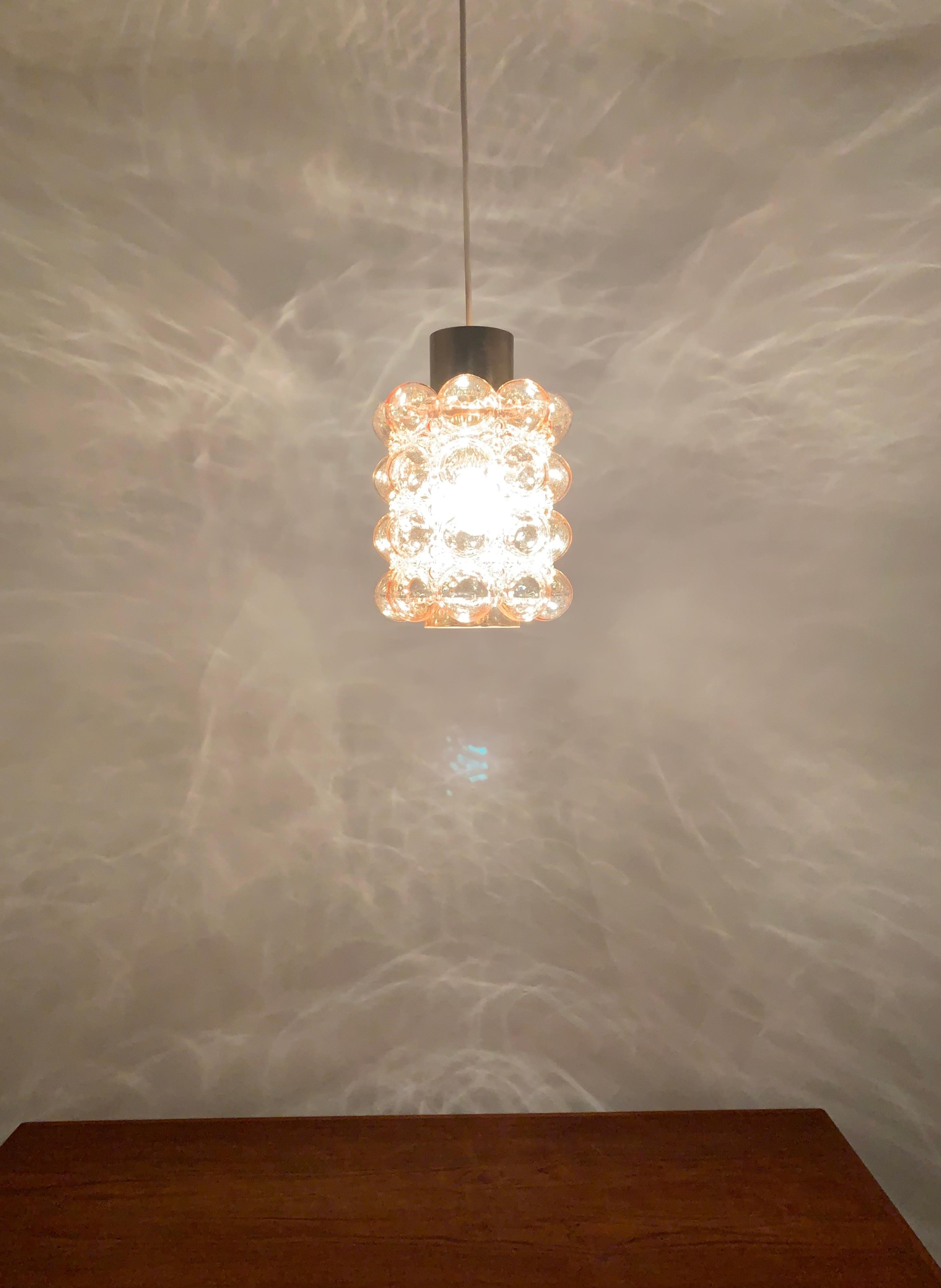 Metal Bubble glass pendant lamp by Helena Tynell for Glashütte Limburg For Sale