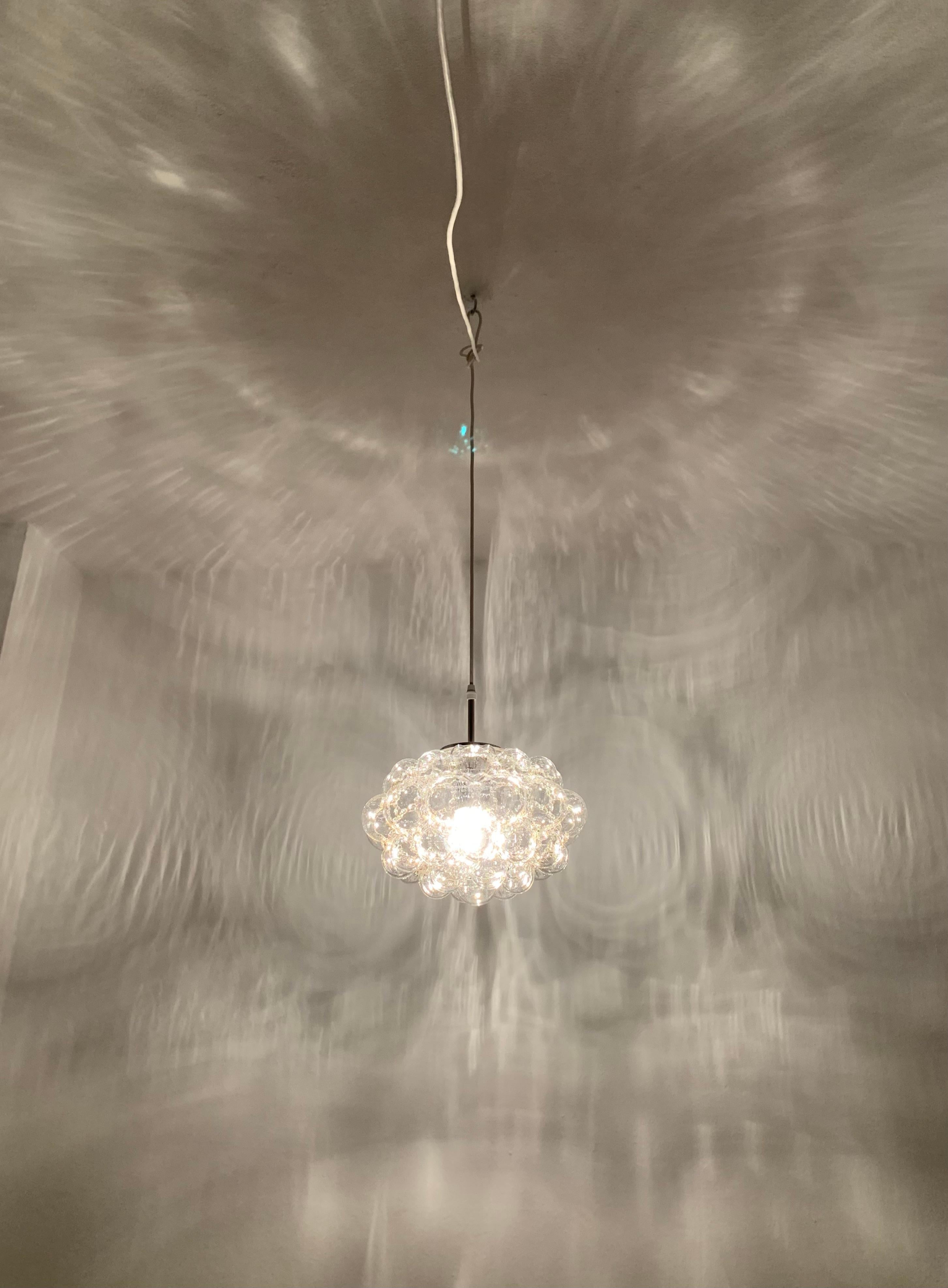 Metal Bubble glass pendant lamp by Helena Tynell for Glashütte Limburg