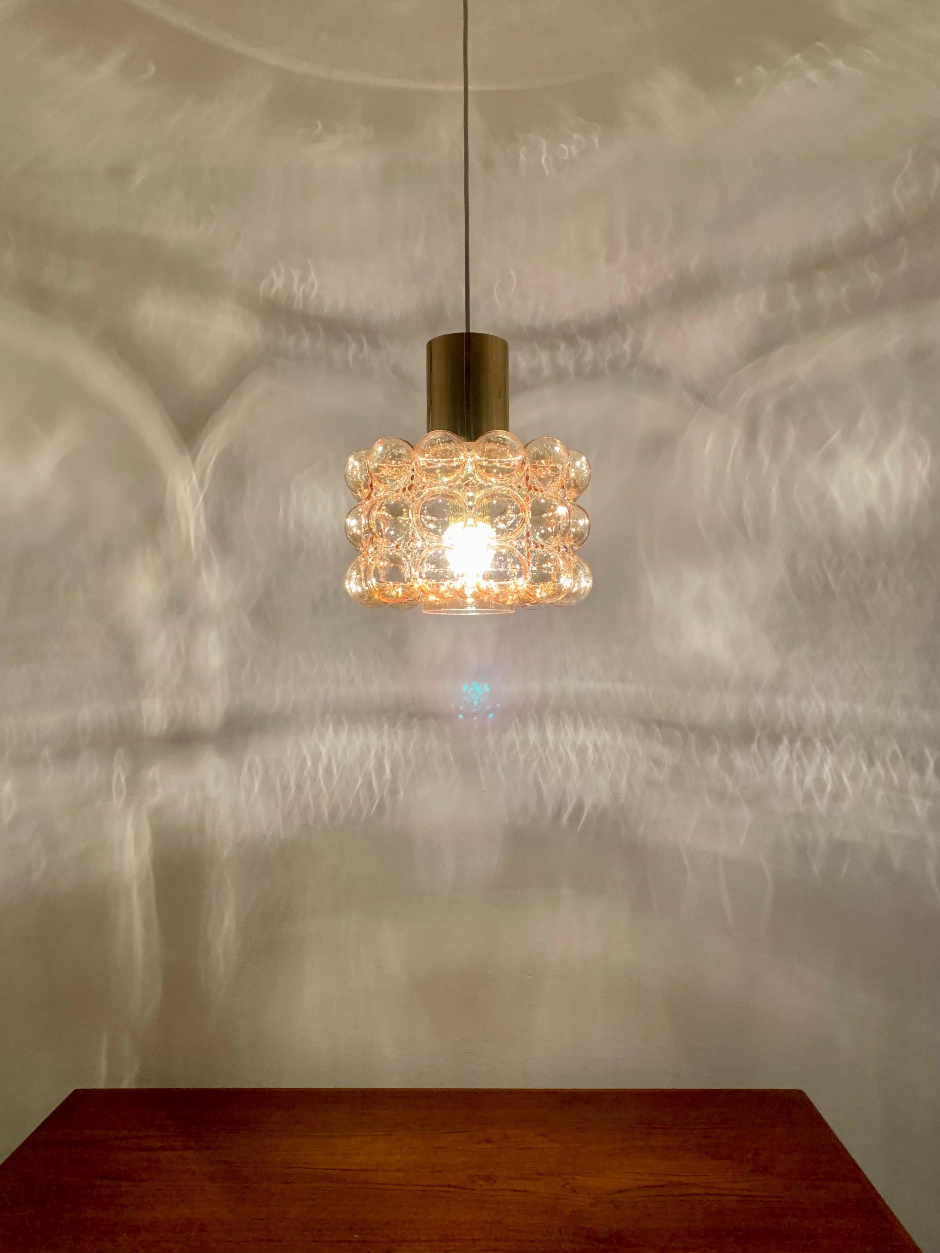 Metal Bubble Glass Pendant Lamp by Helena Tynell for Glashütte Limburg For Sale