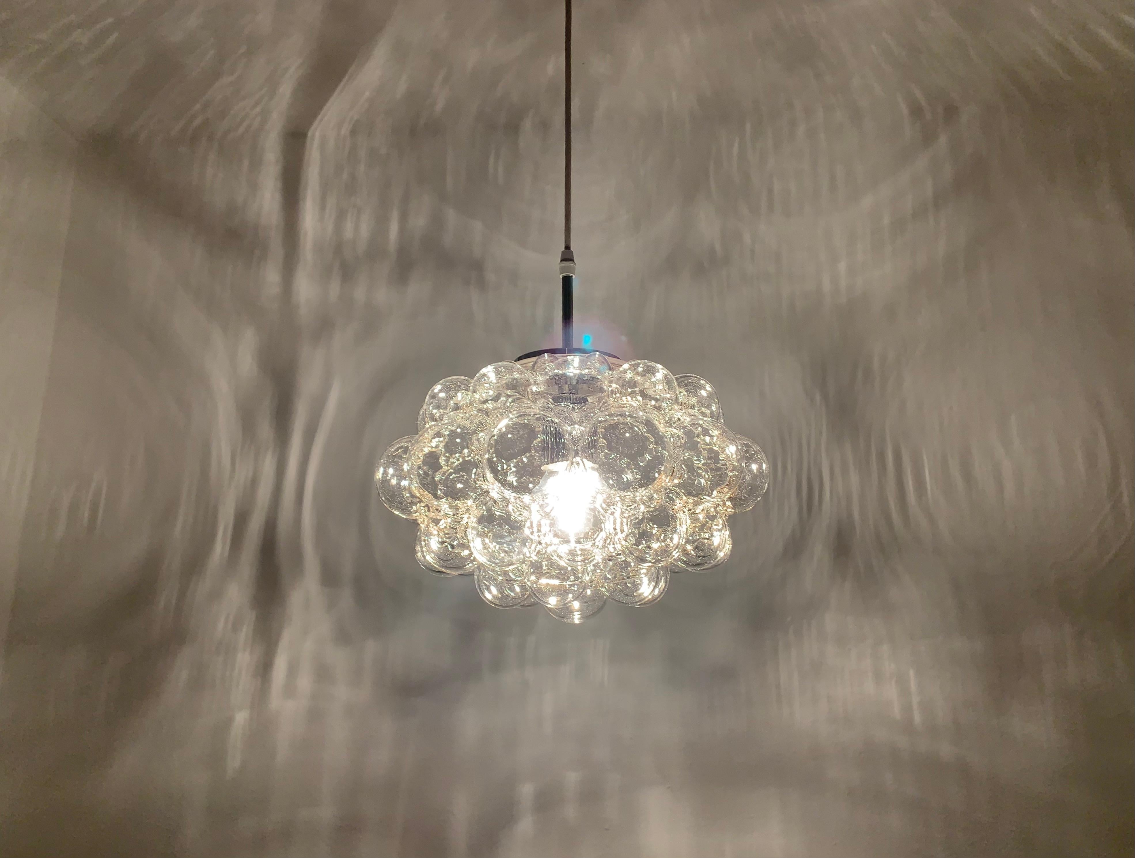Bubble glass pendant lamp by Helena Tynell for Glashütte Limburg 1