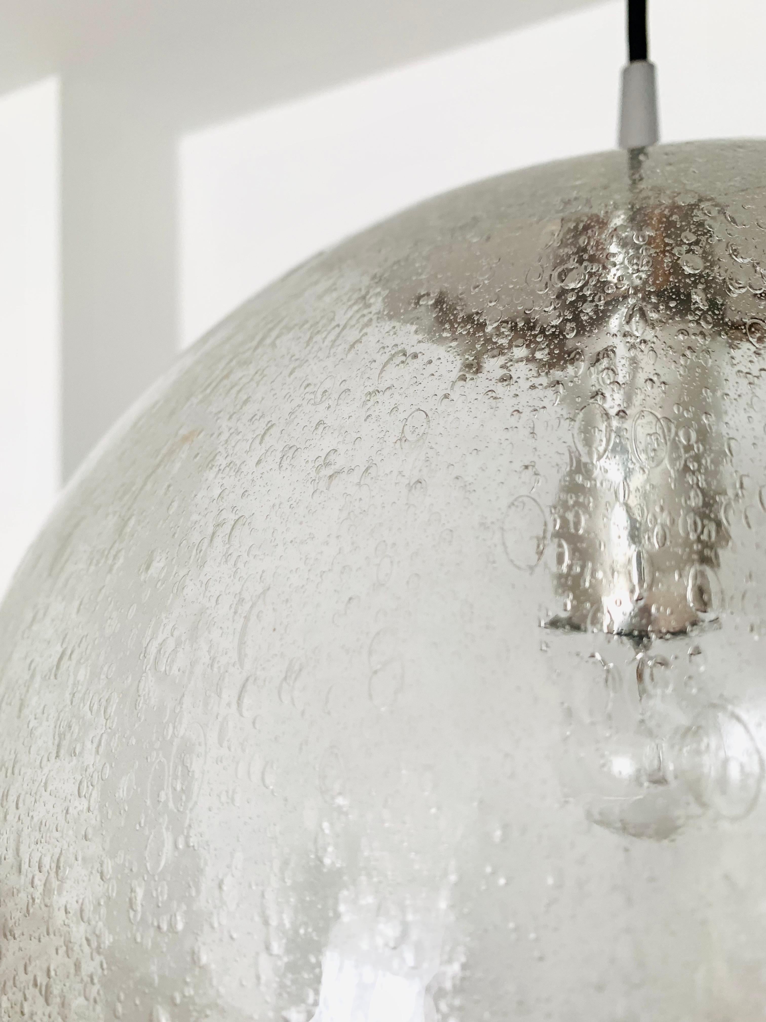 Metal Bubble Glass Pendant Lamp by Peill and Putzler For Sale