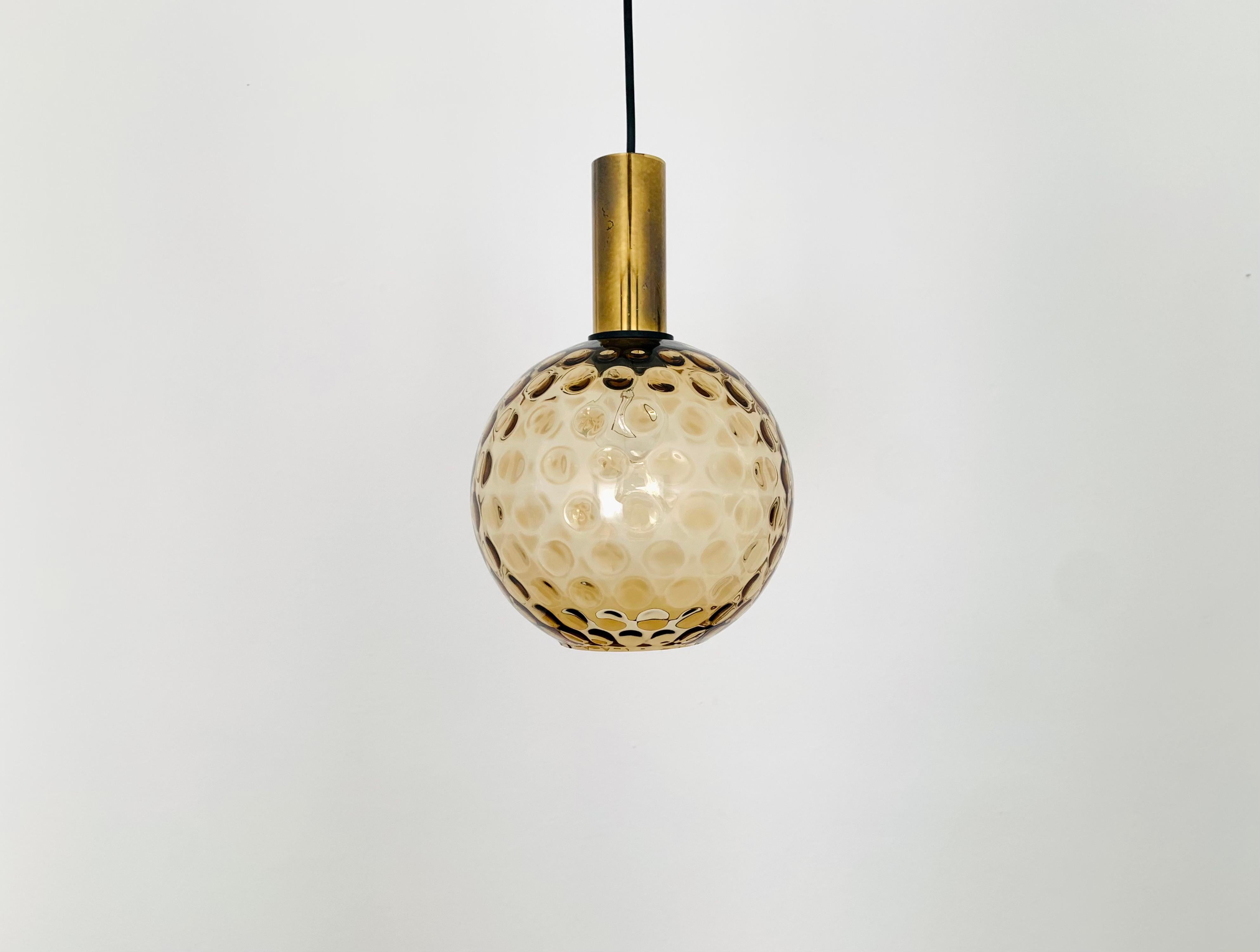 Mid-Century Modern Lampe pendante en verre à bulles en vente