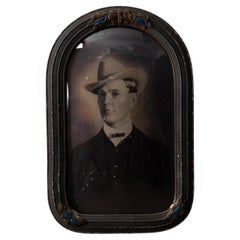 Antique Bubble Glass Portrait Photograph, c.1920