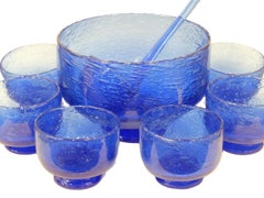 Bubble glass punch service attributed to Biot circa 1960/1970