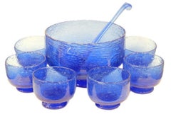 Punchservice aus Glas, Biot zugeschrieben, ca. 1960/1970