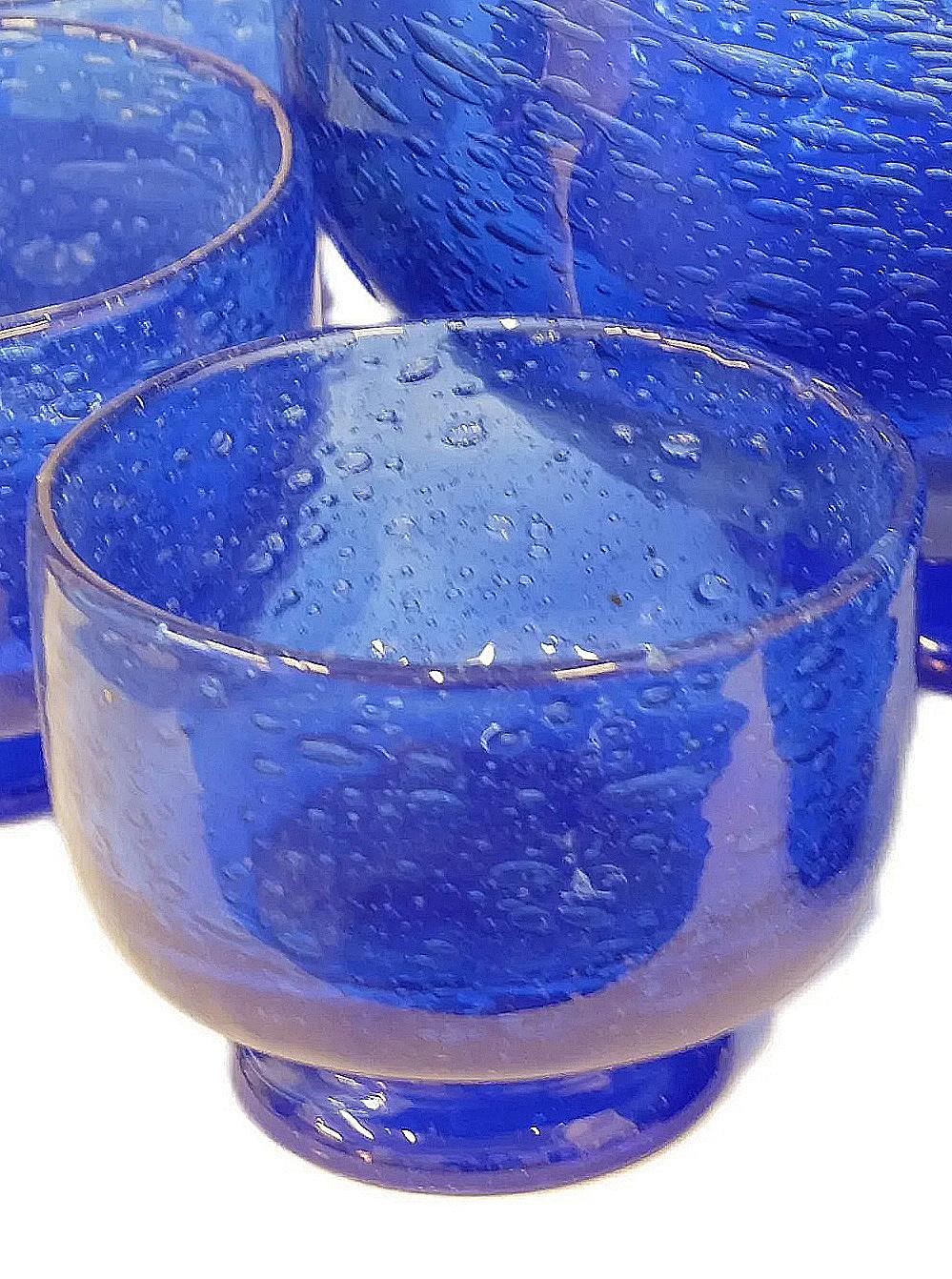 Bubble glass punch service attributed to Biot circa 1960/1970 In Good Condition For Sale In Saint-Ouen, FR