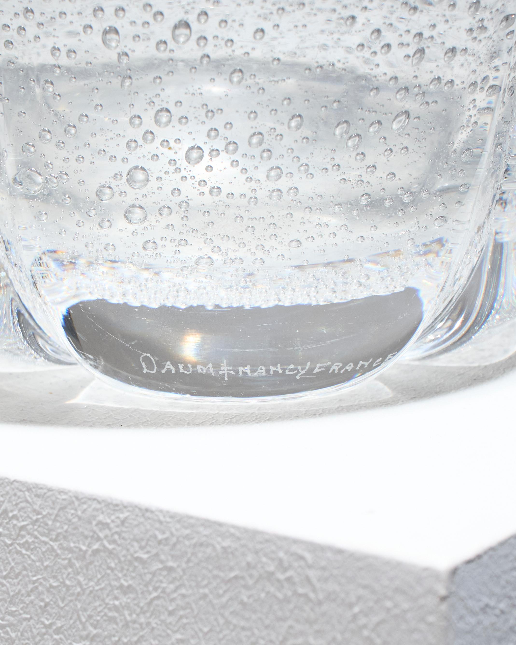 20th Century Bubble Glass Vase, Daum Nancy, 1950s For Sale
