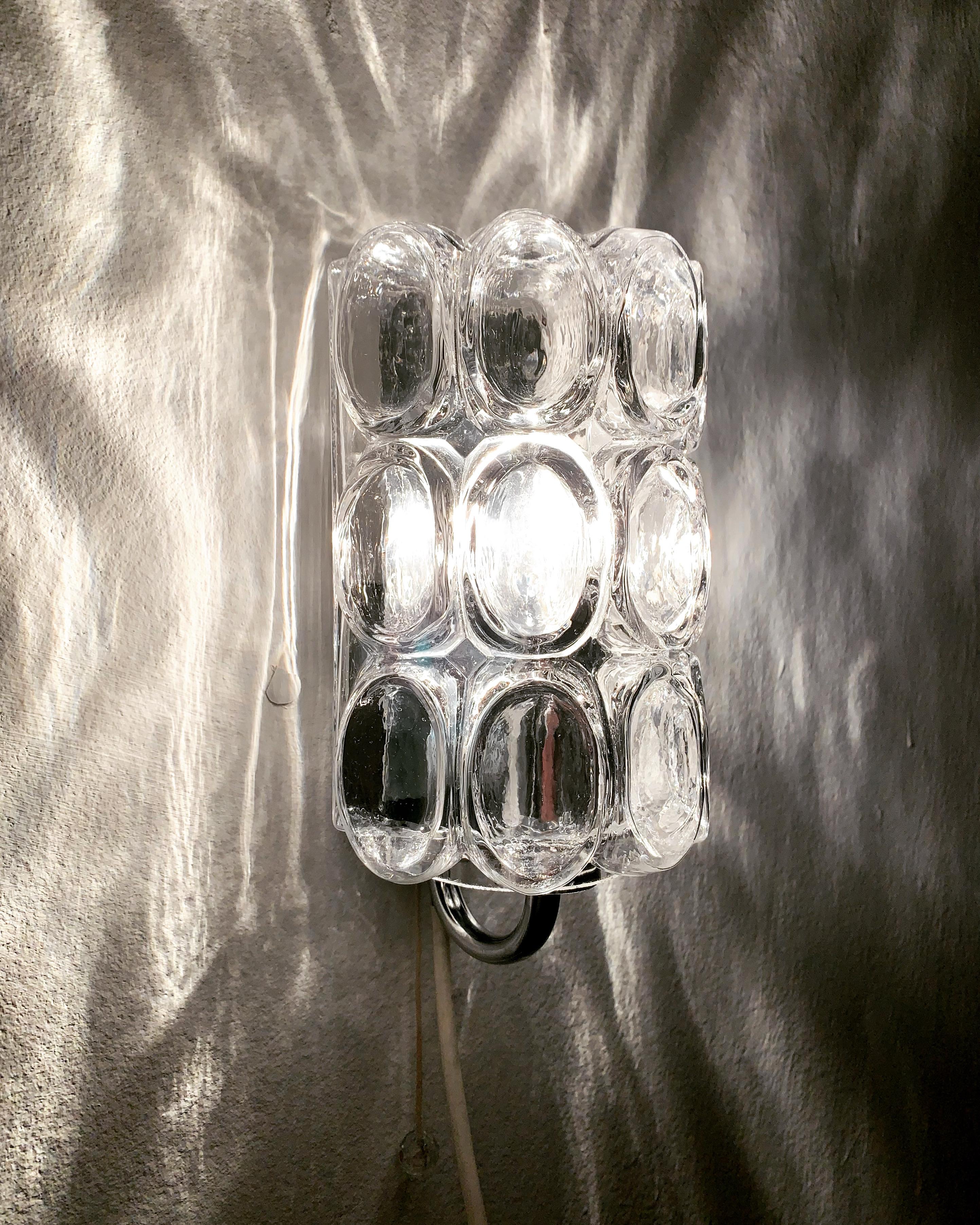 Metal Bubble Glass Wall Lamp by Helena Tynell for Glashütte Limburg For Sale