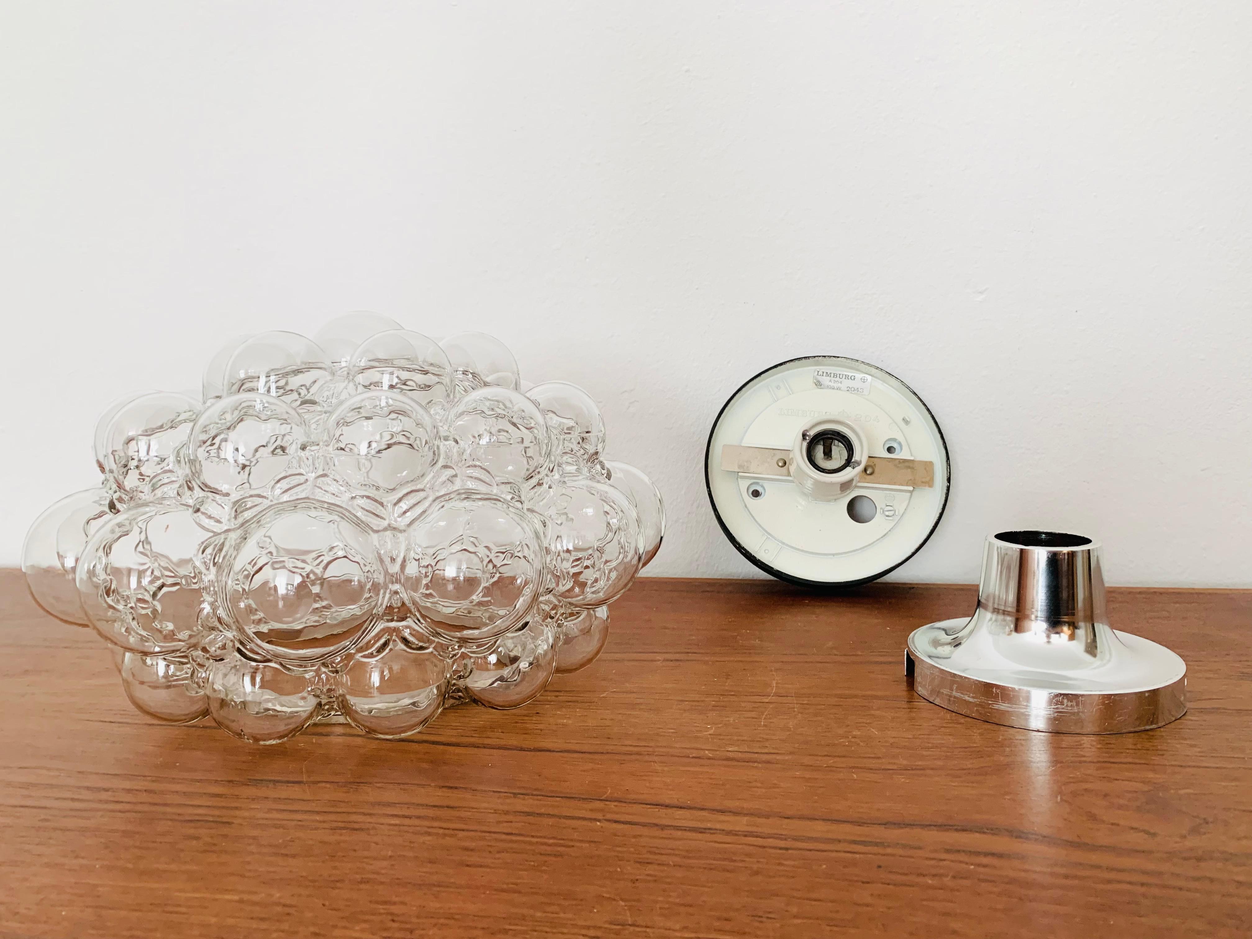 Bubble Glass Wall Lamp or Flush Light by Helena Tynell for Glashütte Limburg For Sale 4