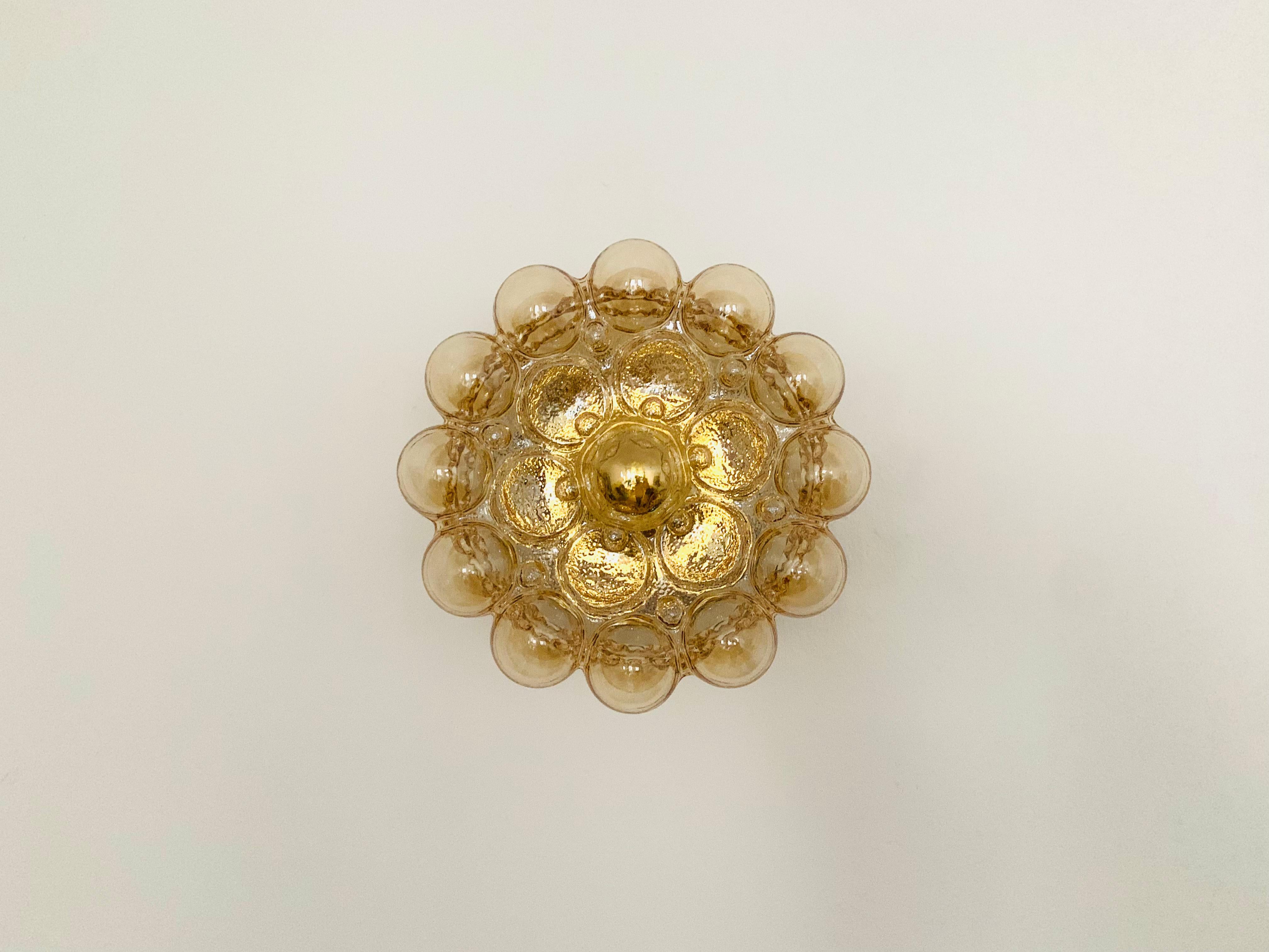 Tedesco Lampada da parete o da incasso in vetro a bolle di Helena Tynell per Glashütte Limburg in vendita