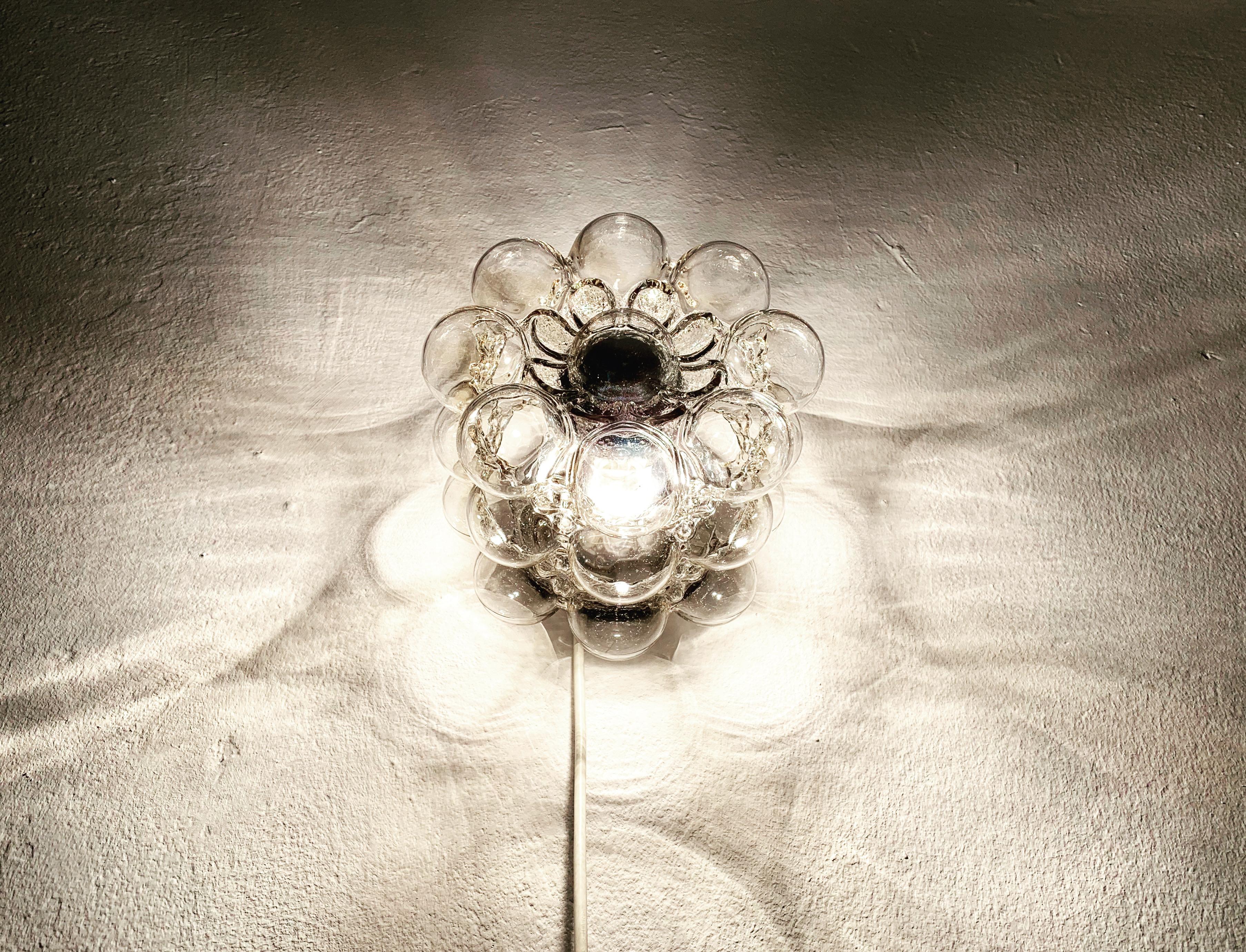 Bubble Glass Wall Lamp or Flush Light by Helena Tynell for Glashütte Limburg For Sale 1