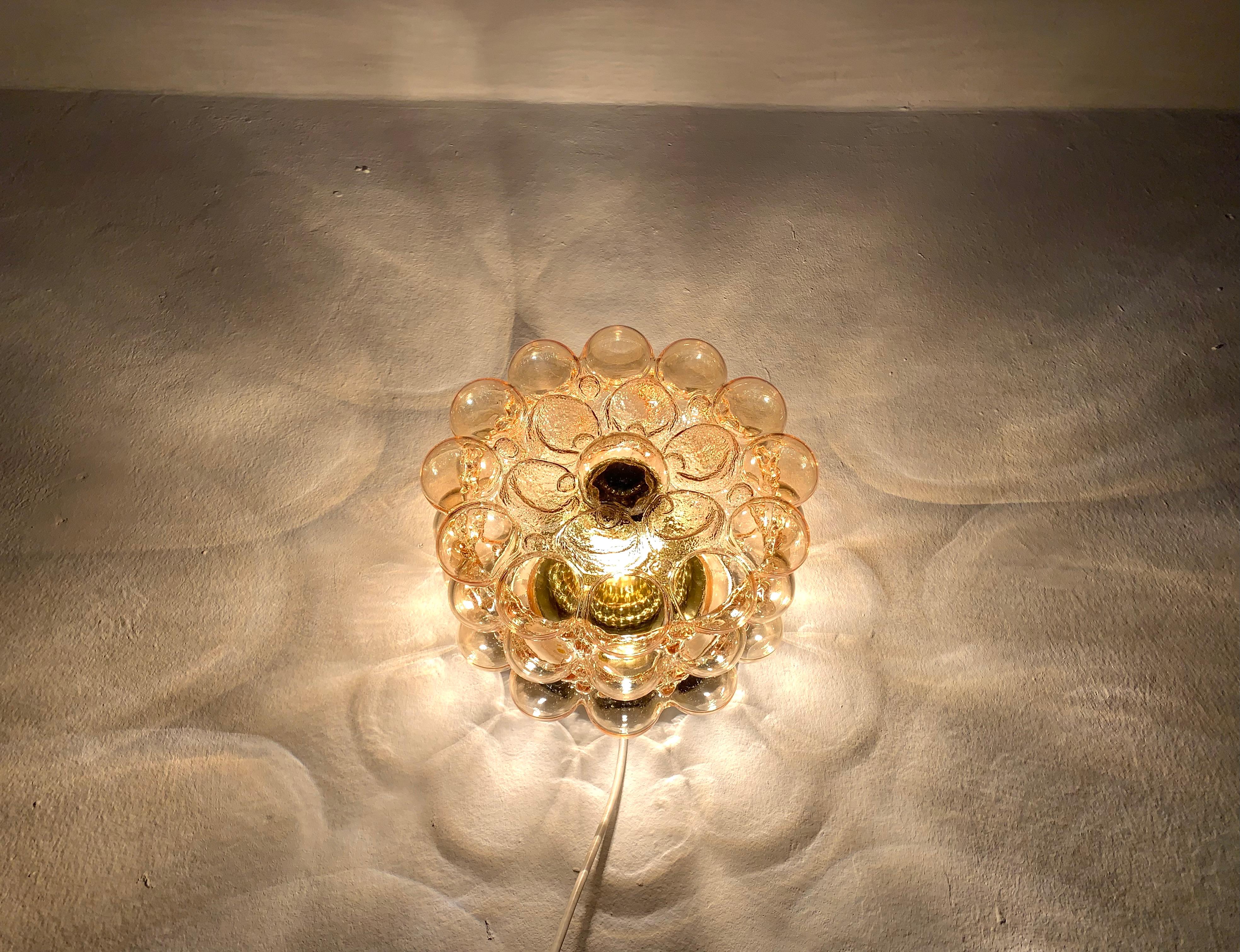 Lampada da parete o da incasso in vetro a bolle di Helena Tynell per Glashütte Limburg in vendita 2