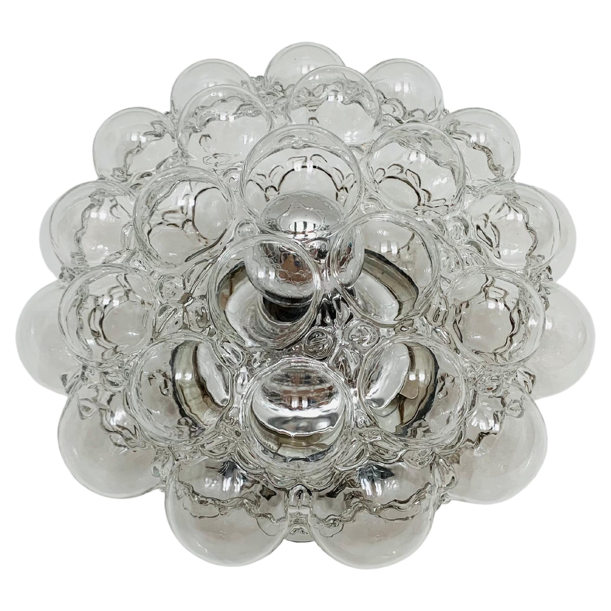 Bubble Glass Wall Lamp or Flush Light by Helena Tynell for Glashütte Limburg