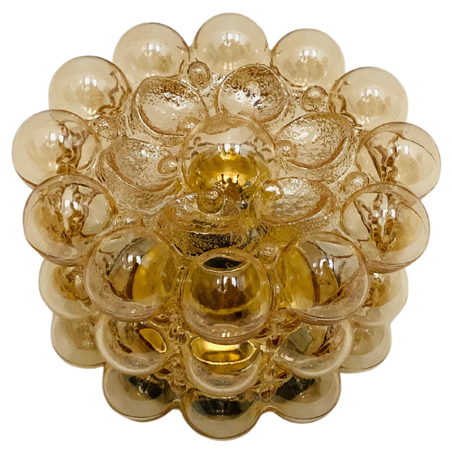 Bubble Glass Wall Lamp or Flush Light by Helena Tynell for Glashütte Limburg