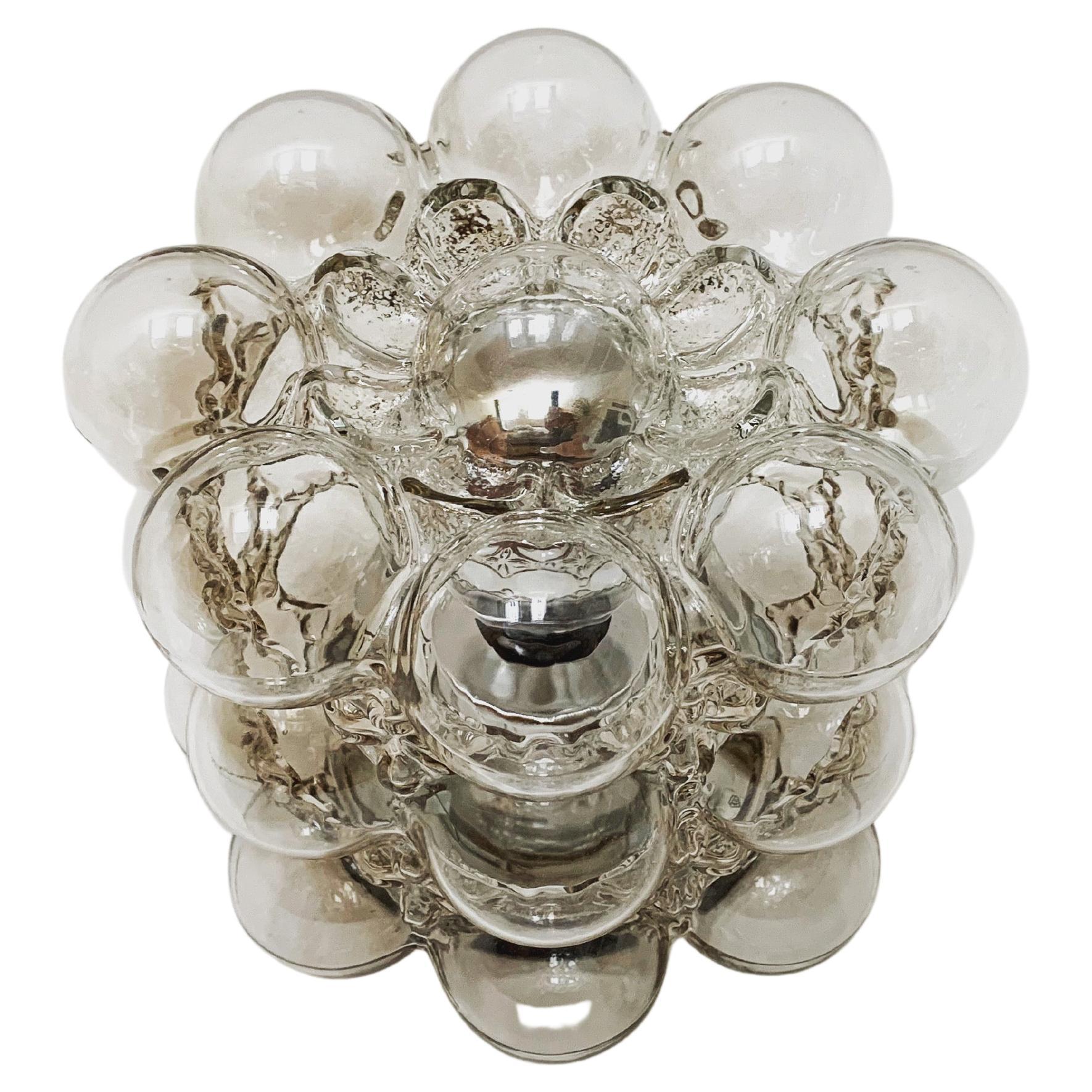 Bubble Glass Wall Lamp or Flush Light by Helena Tynell for Glashütte Limburg For Sale