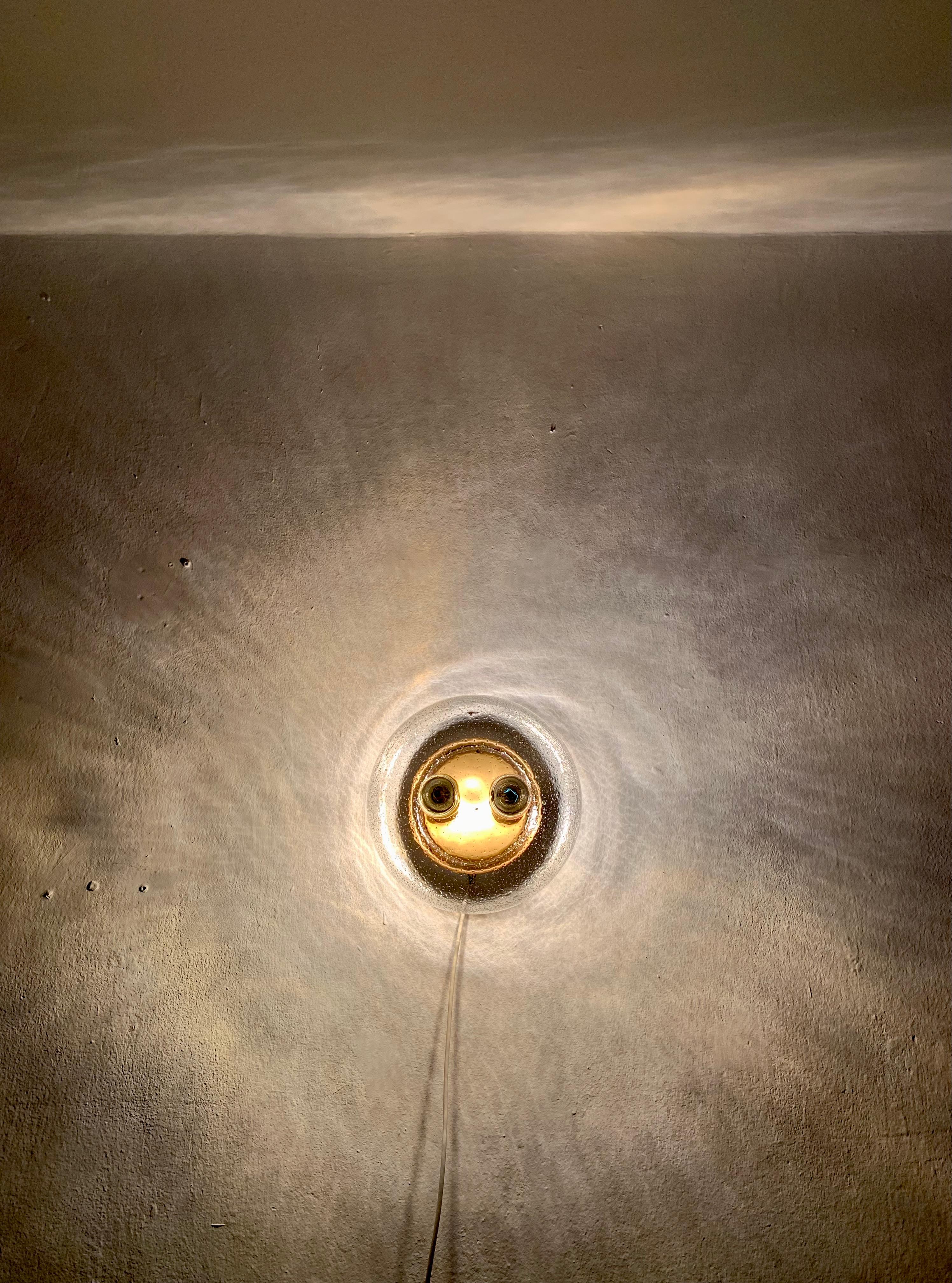 Bubble Glass Wall Lamp or Flush Light For Sale 3