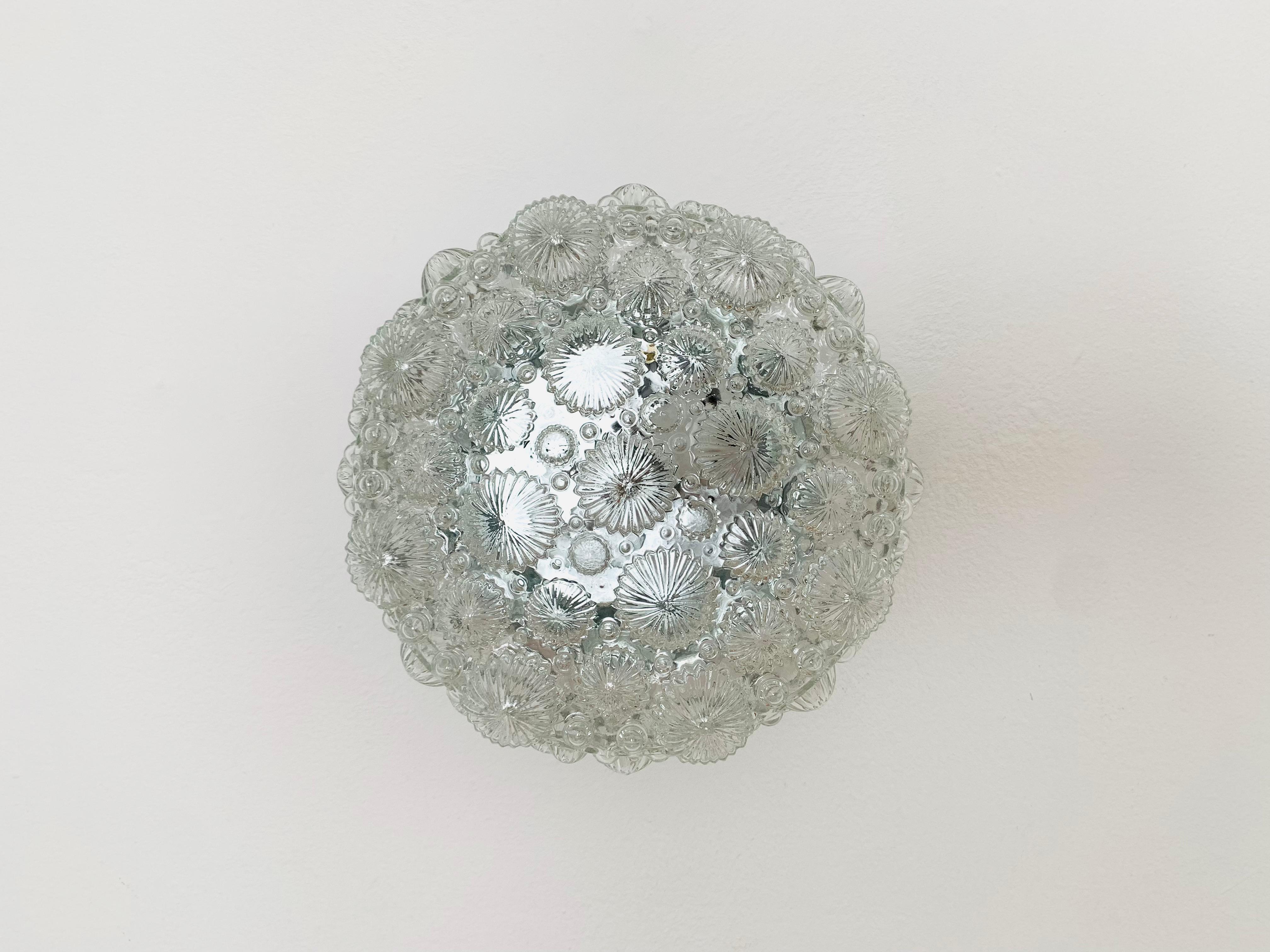 Mid-Century Modern  Bubble Glass Wall Lamp or Flush Light For Sale