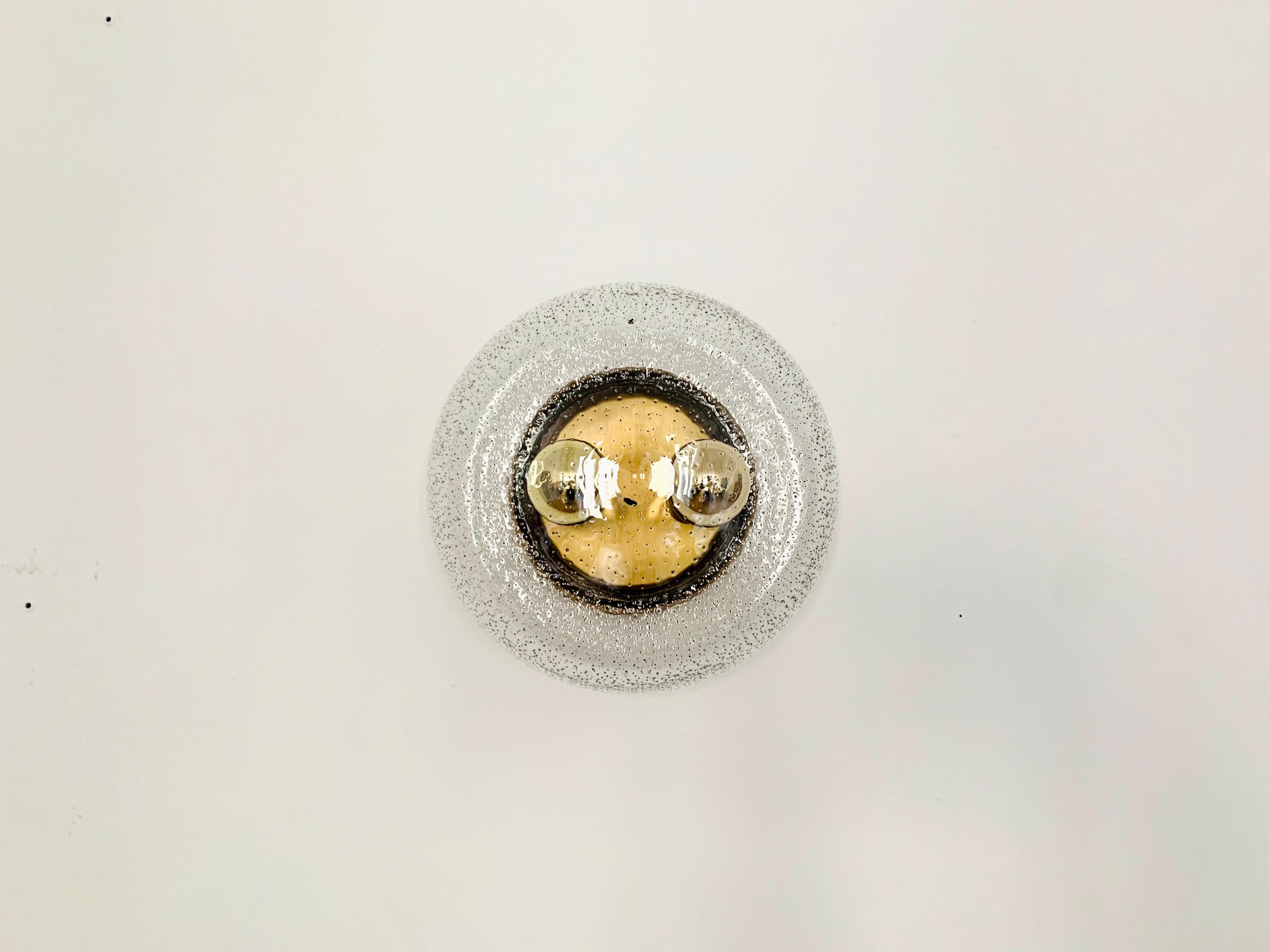 Mid-Century Modern Bubble Glass Wall Lamp or Flush Light For Sale