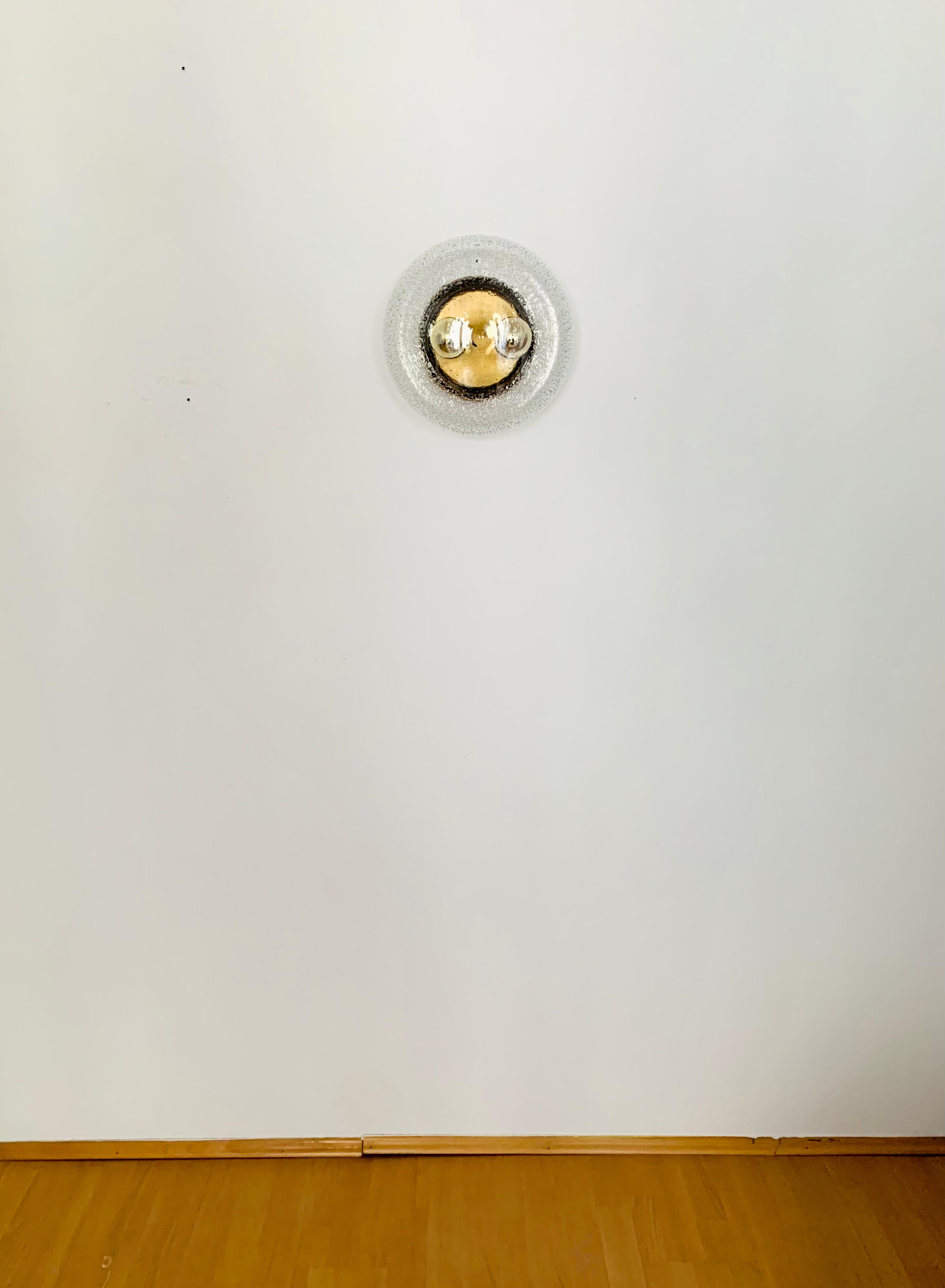 German Bubble Glass Wall Lamp or Flush Light For Sale
