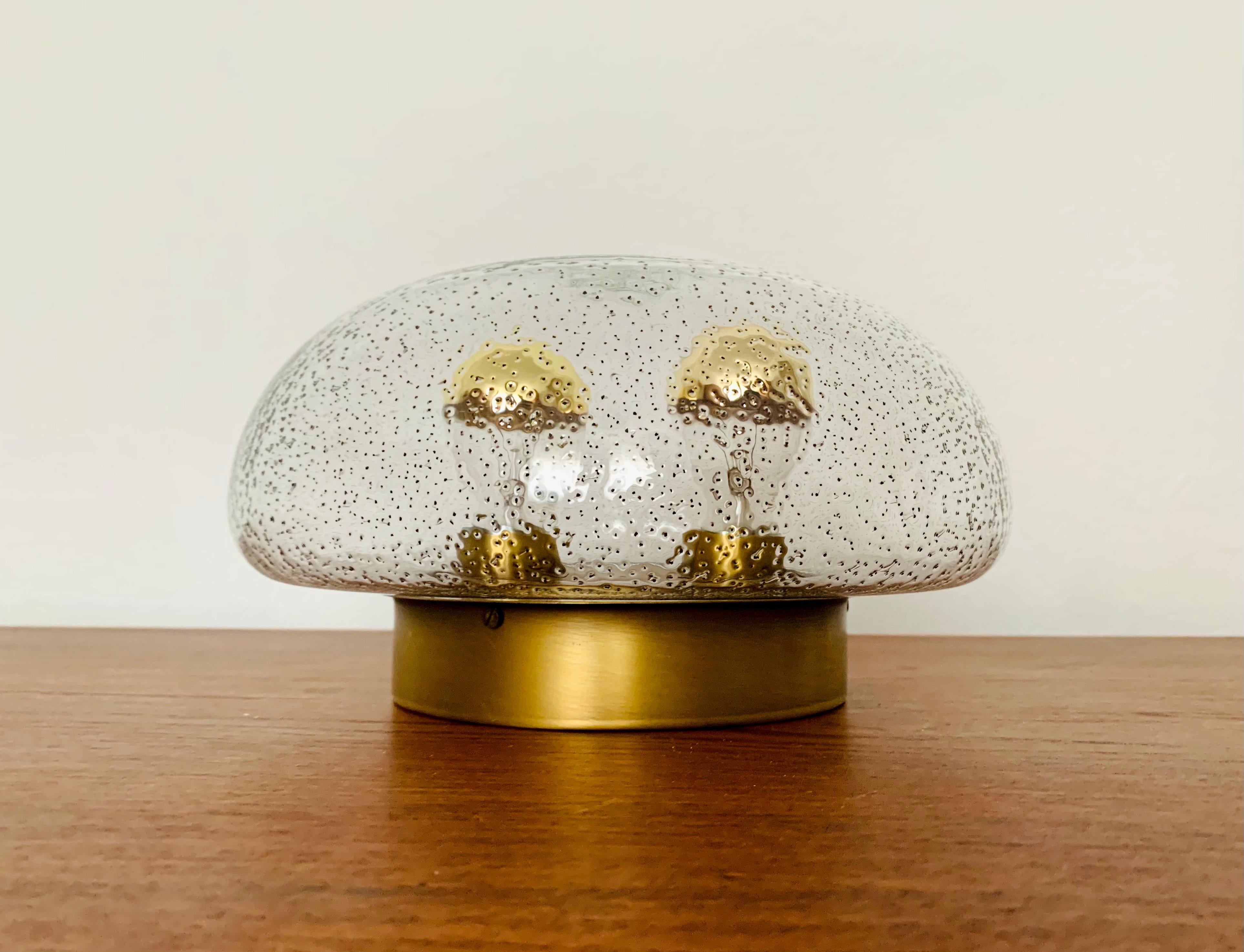 Metal Bubble Glass Wall Lamp or Flush Light For Sale