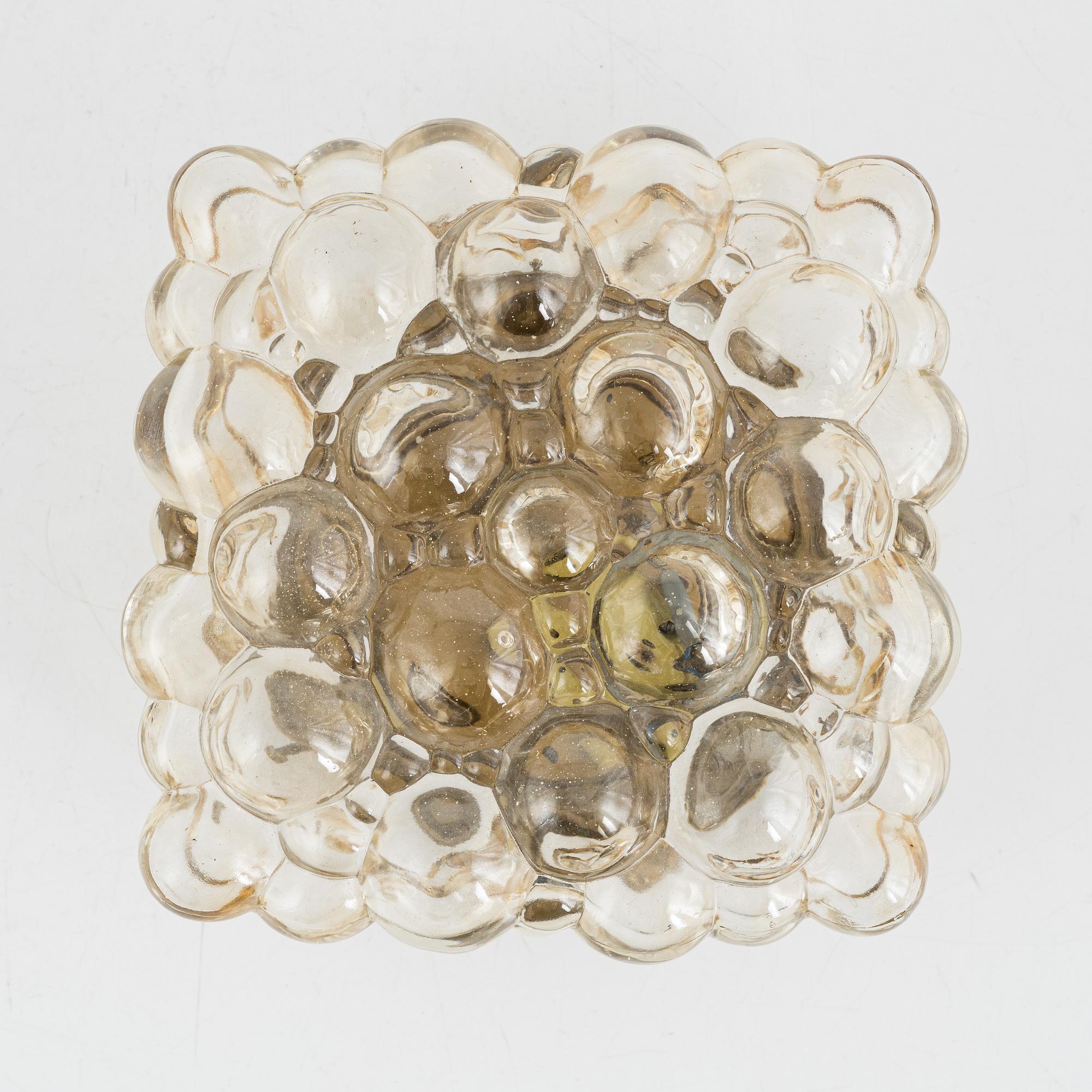 Mid-Century Modern Bubble Glass Wall Lamp or Flush Mount by Helena Tynell, 1960s Limburg Germany For Sale