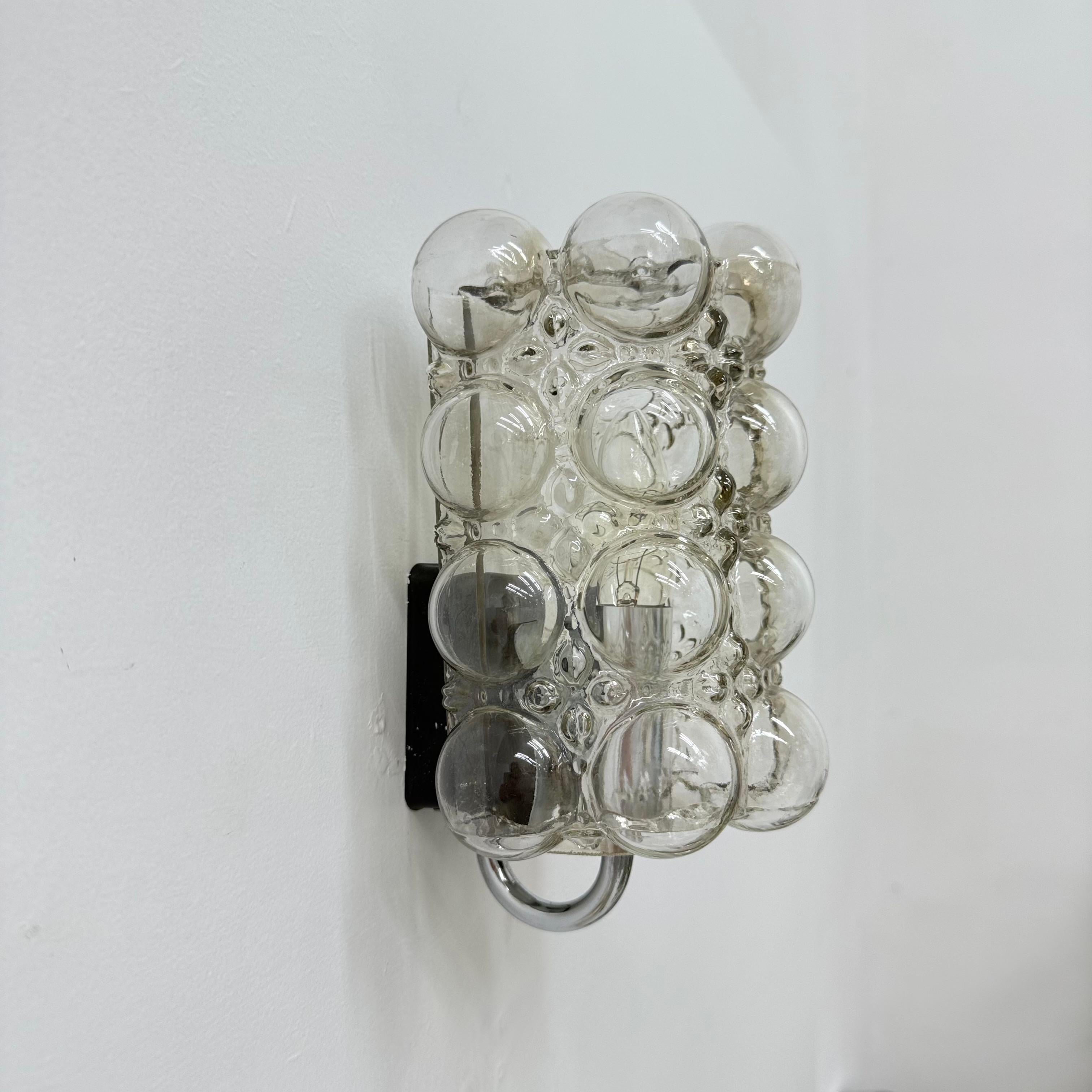 Fin du 20e siècle Applique murale en verre Bubble par Helena Tynell pour Limburg, Allemagne, années 1970 en vente