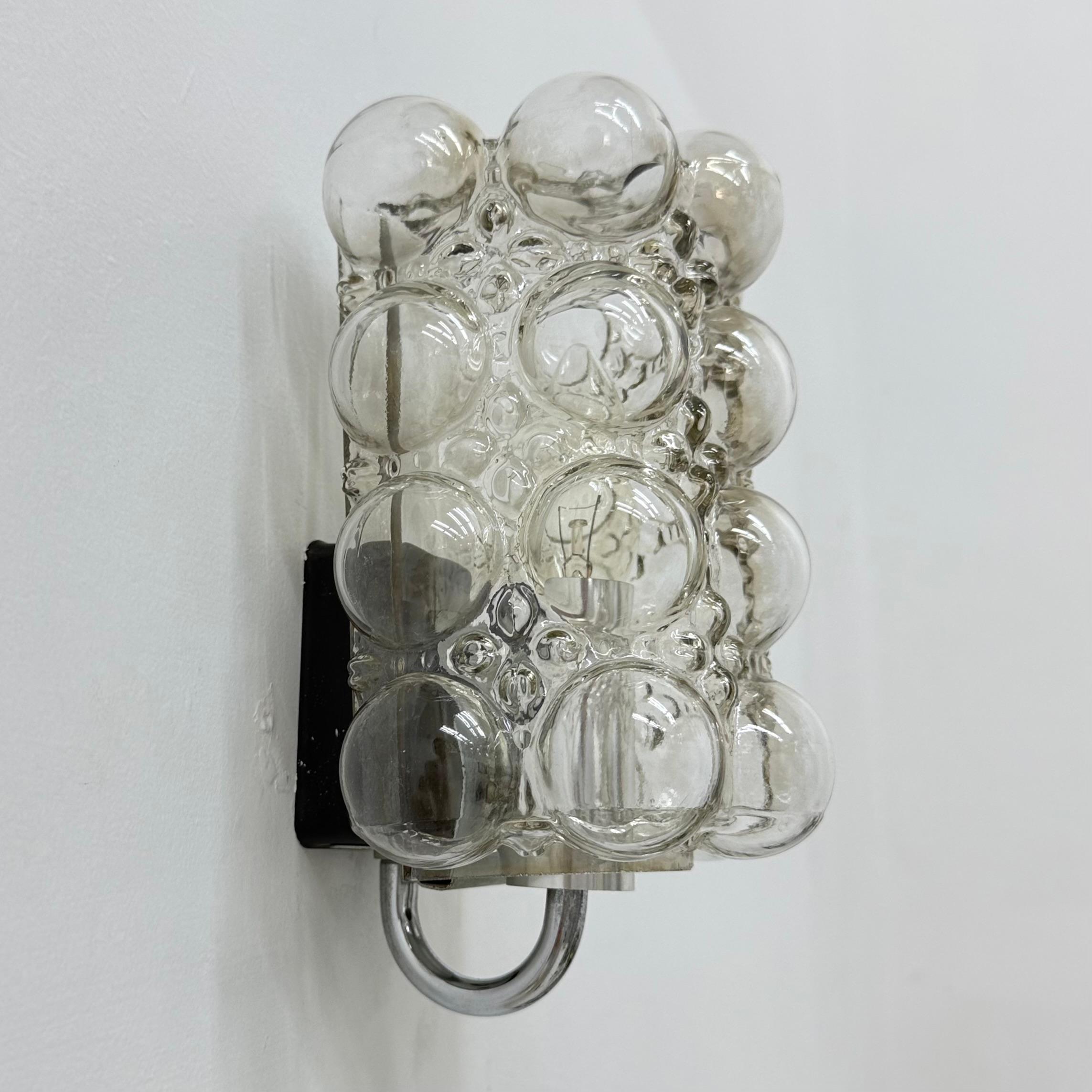 Métal Applique murale en verre Bubble par Helena Tynell pour Limburg, Allemagne, années 1970 en vente