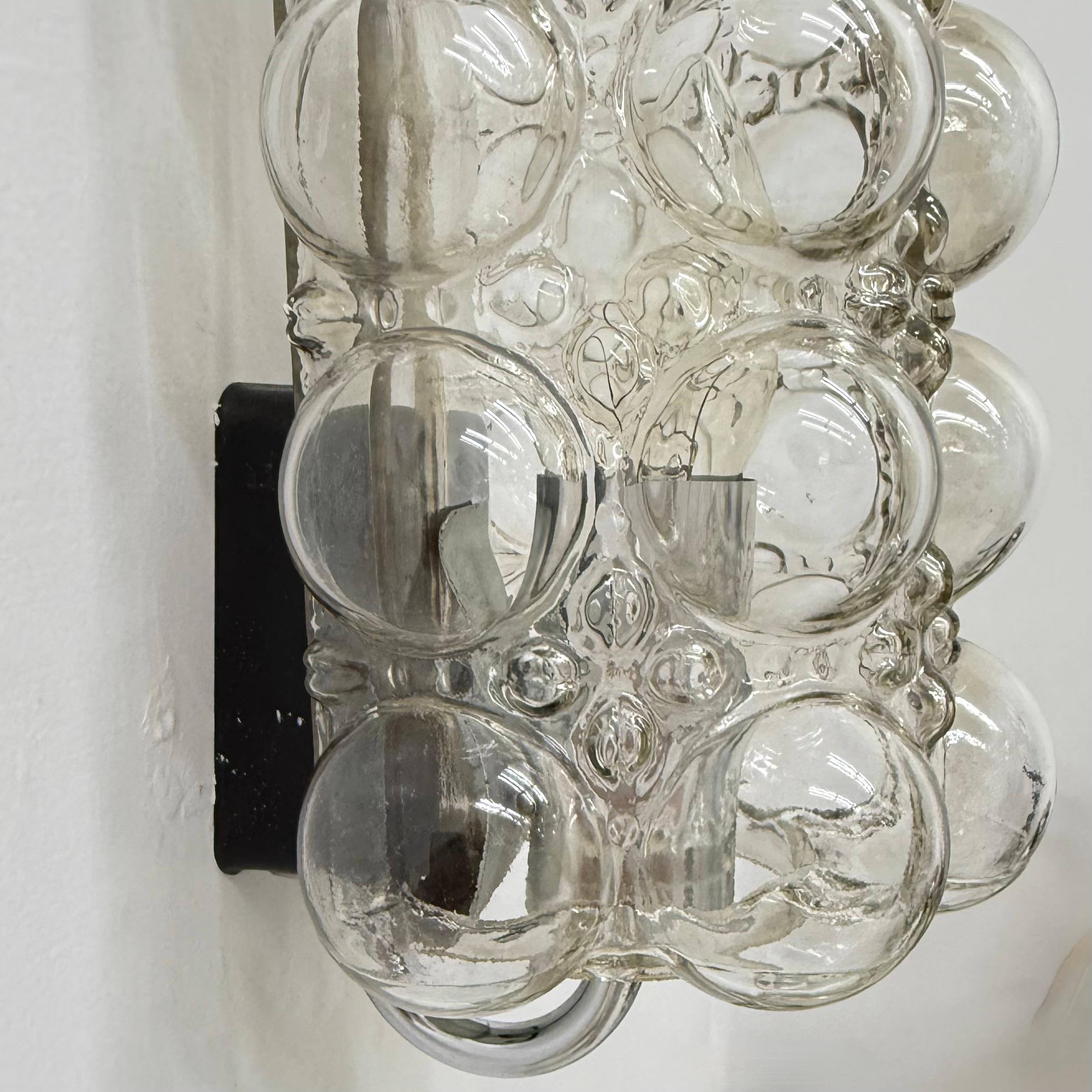Applique murale en verre Bubble par Helena Tynell pour Limburg, Allemagne, années 1970 en vente 1