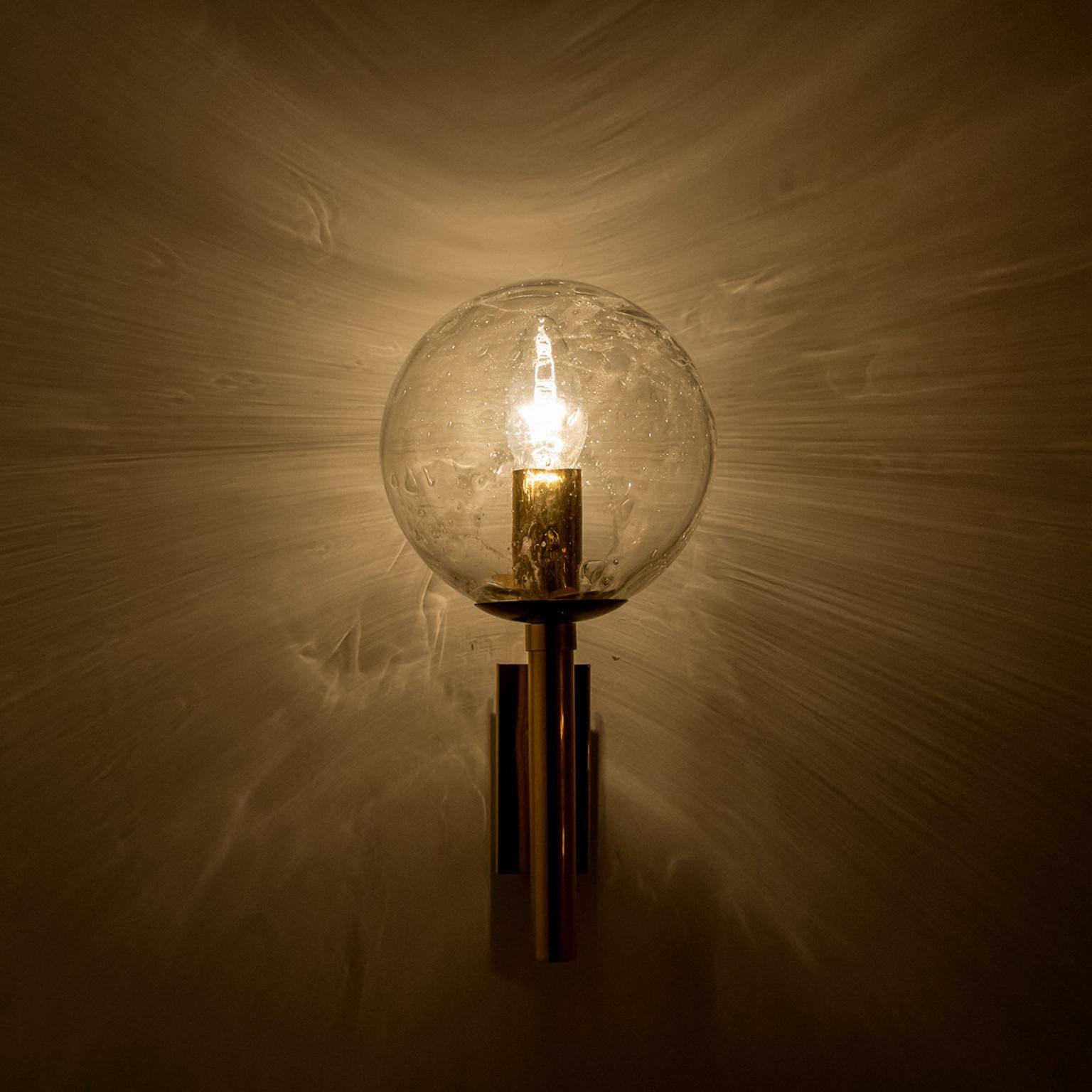 Bubble Glass Wall Lights or Wall Sconces by Doria Leuchten, 1960s For Sale 4