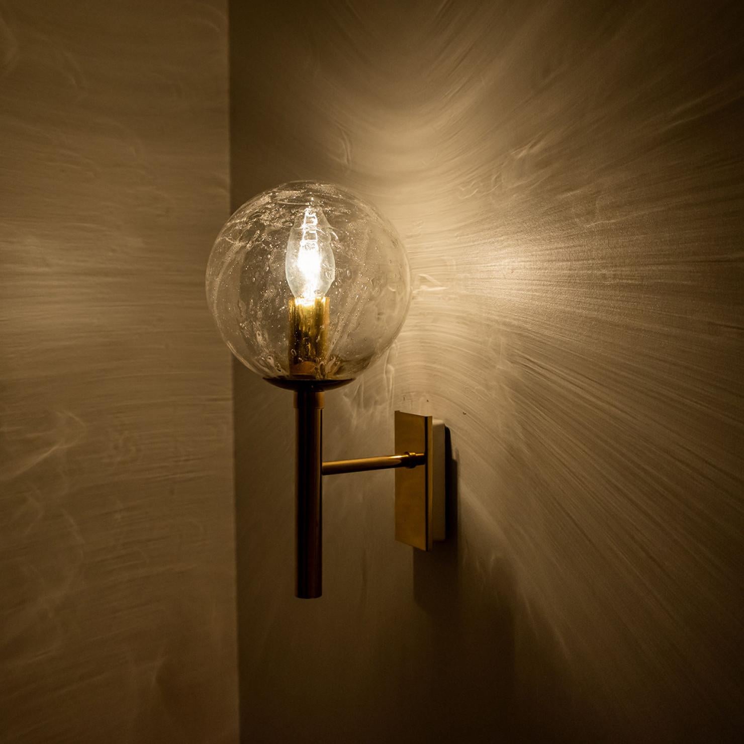 Bubble Glass Wall Lights or Wall Sconces by Doria Leuchten, 1960s For Sale 5