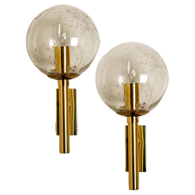 Bubble Glass Wall Lights or Wall Sconces by Doria Leuchten, 1960s For Sale