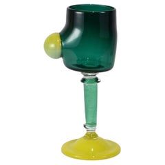 Bubble Goblet in Teal/Yellow