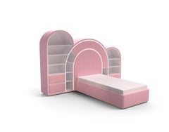 Bubble Gum Kids Bed in Velvet and LED Light by Circu Magical Furniture