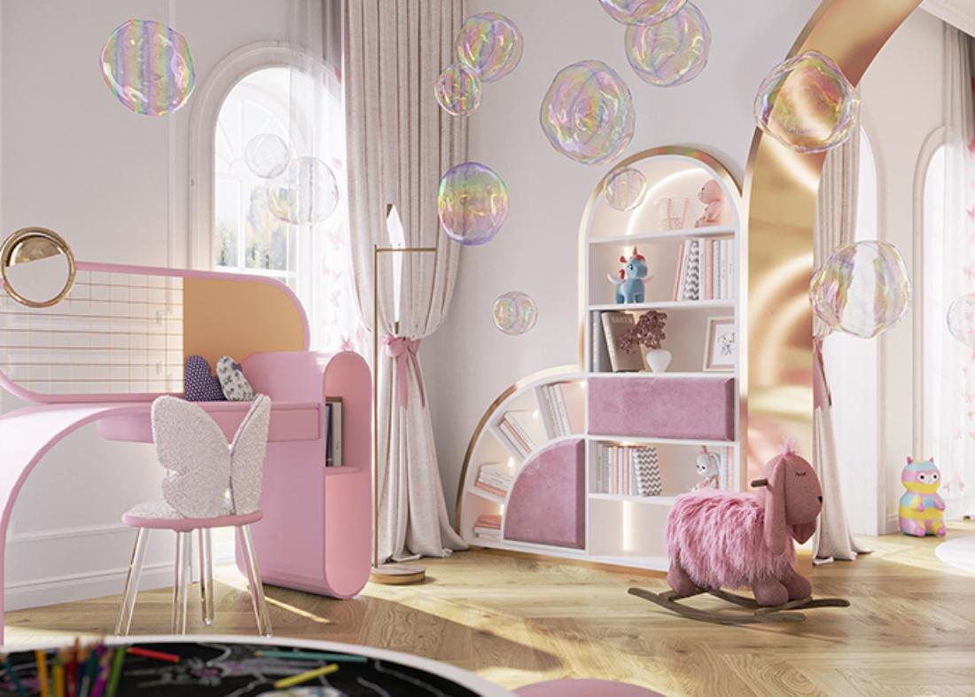 Portuguese Bubble Gum Desk with Lacquered wood and LED Light by Circu Magical Furniture For Sale