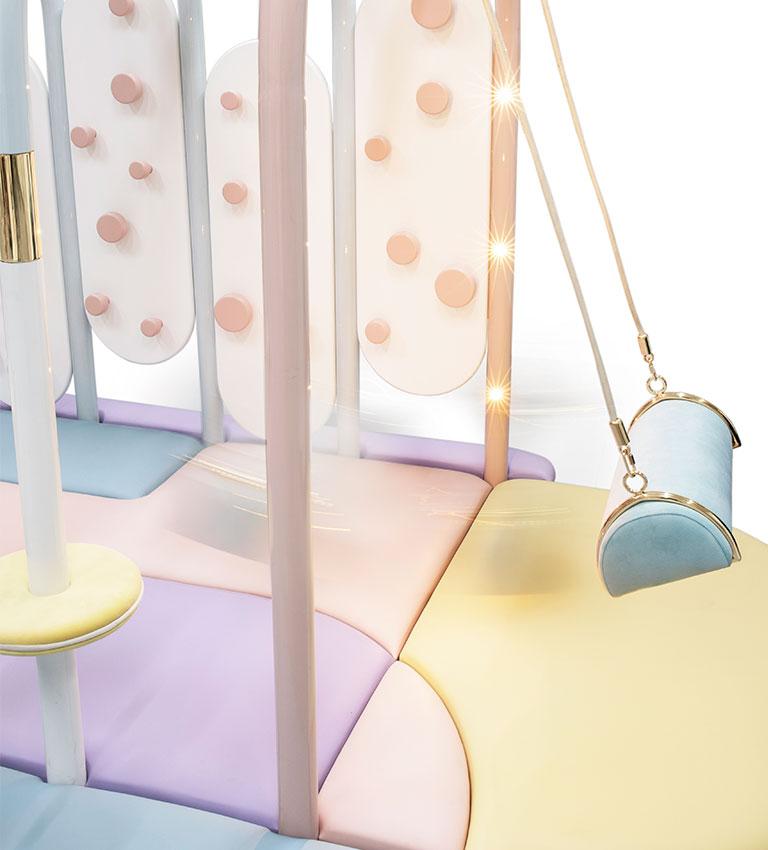 Hand-Crafted Bubble Gum Kids Gym with Gold-Plated  by Circu Magical Furniture For Sale