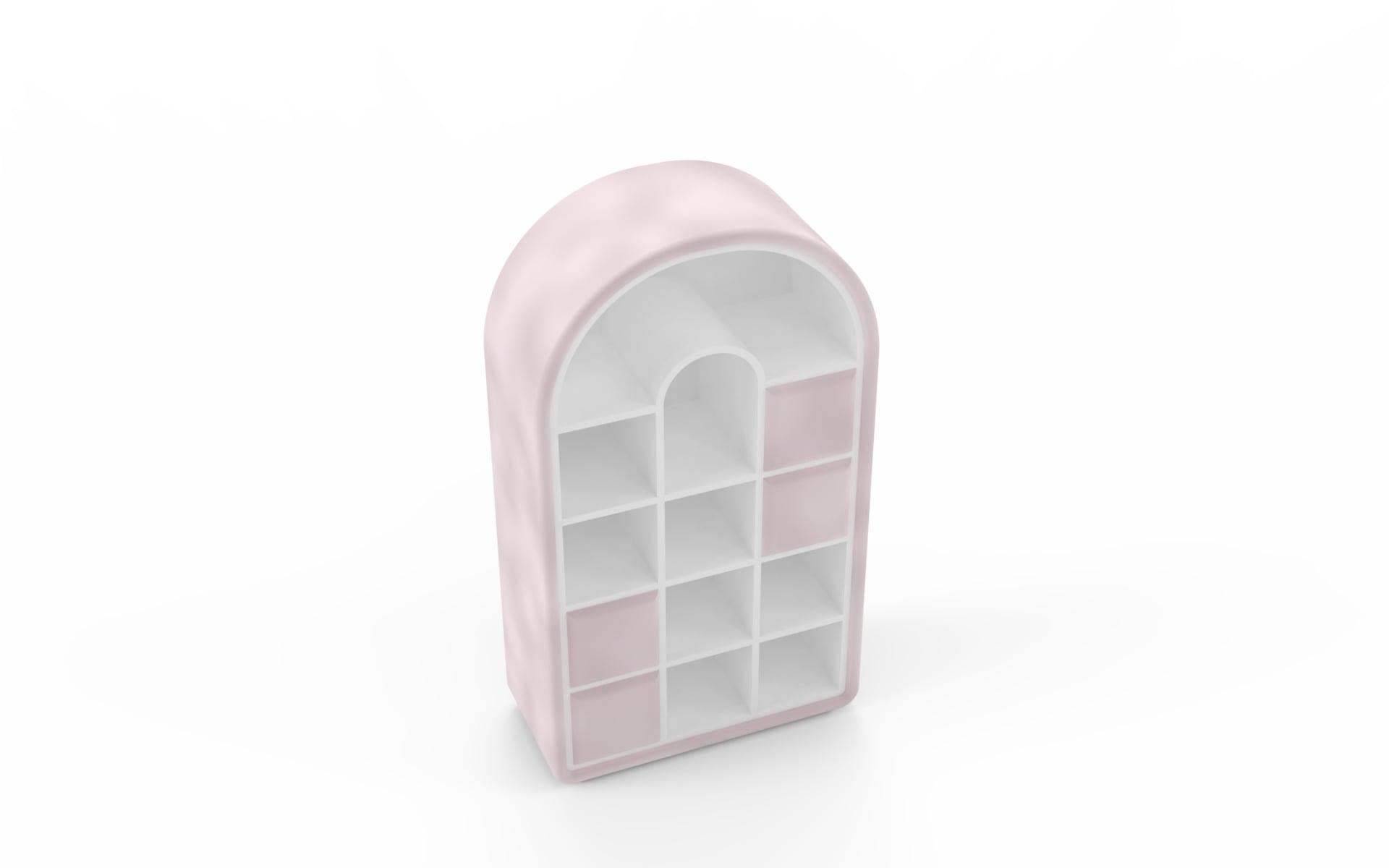 Modern Pink Velvet Bubble Gum Juke Bookcase by Circu Magical Furniture For Sale