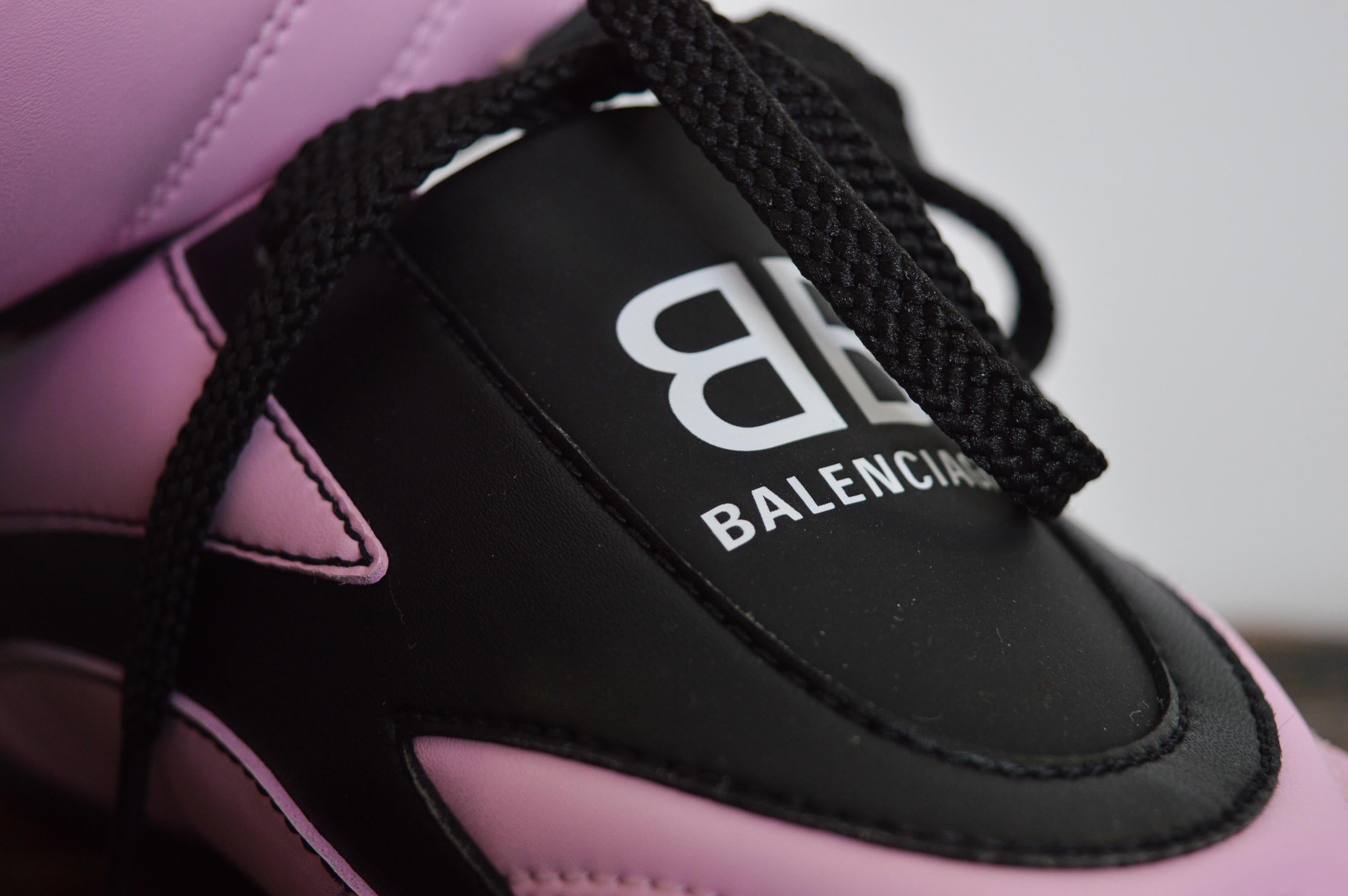 Rose Baskets de football Demna Gsvali Balenciaga Zens rose bulle à lacets en vente